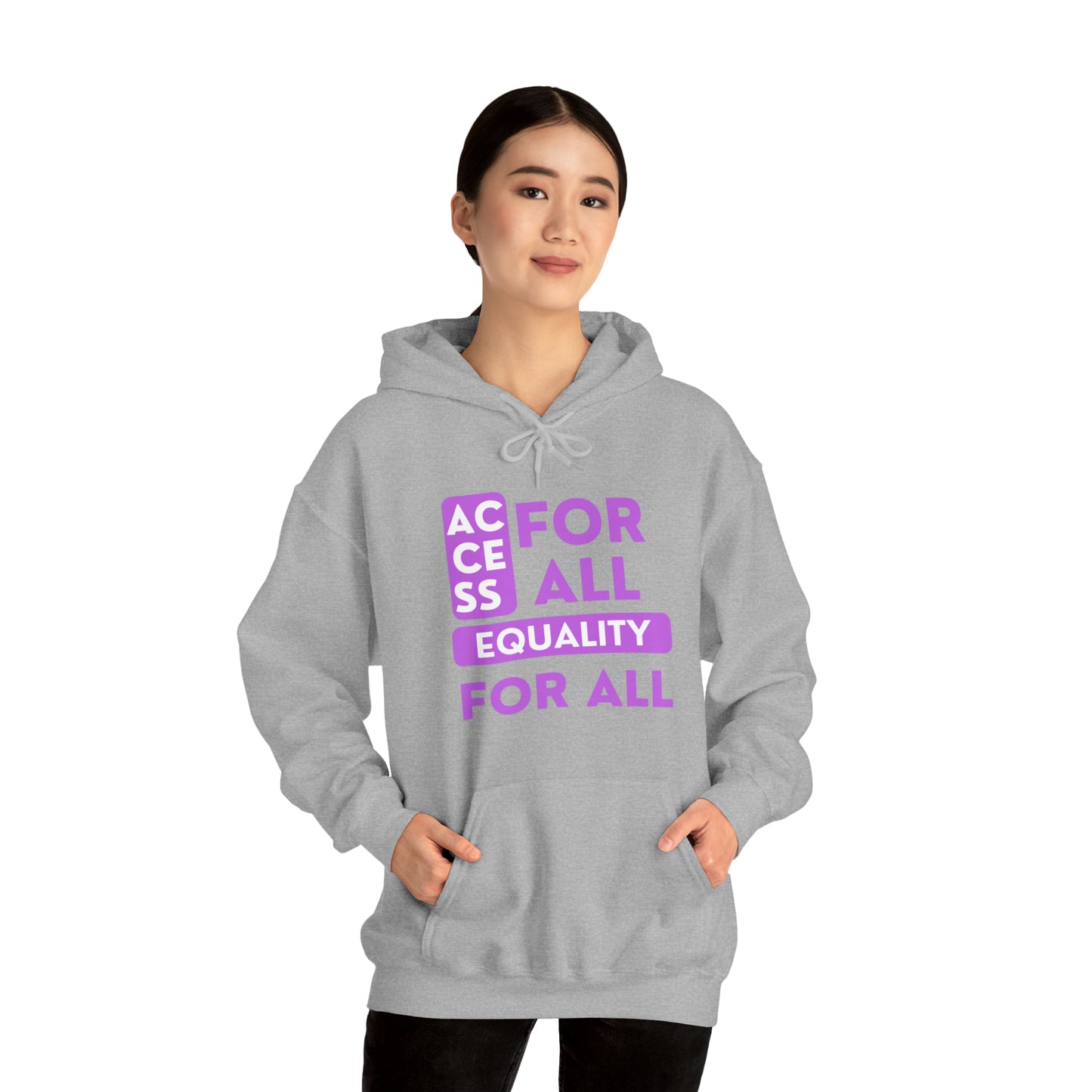 Unisex Heavy Hooded Sweatshirt - Access for All, Equality for All