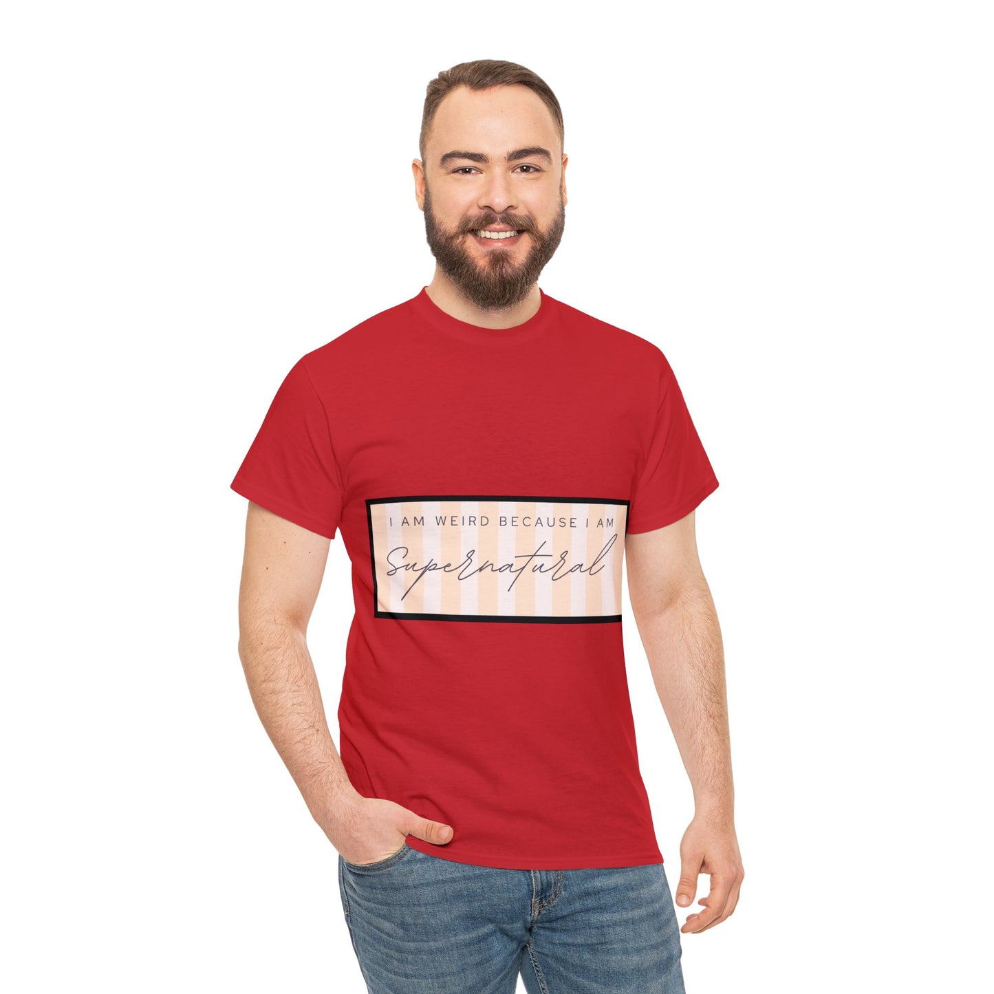 Unisex Heavy Cotton Tee - I am weird because I am supernatural