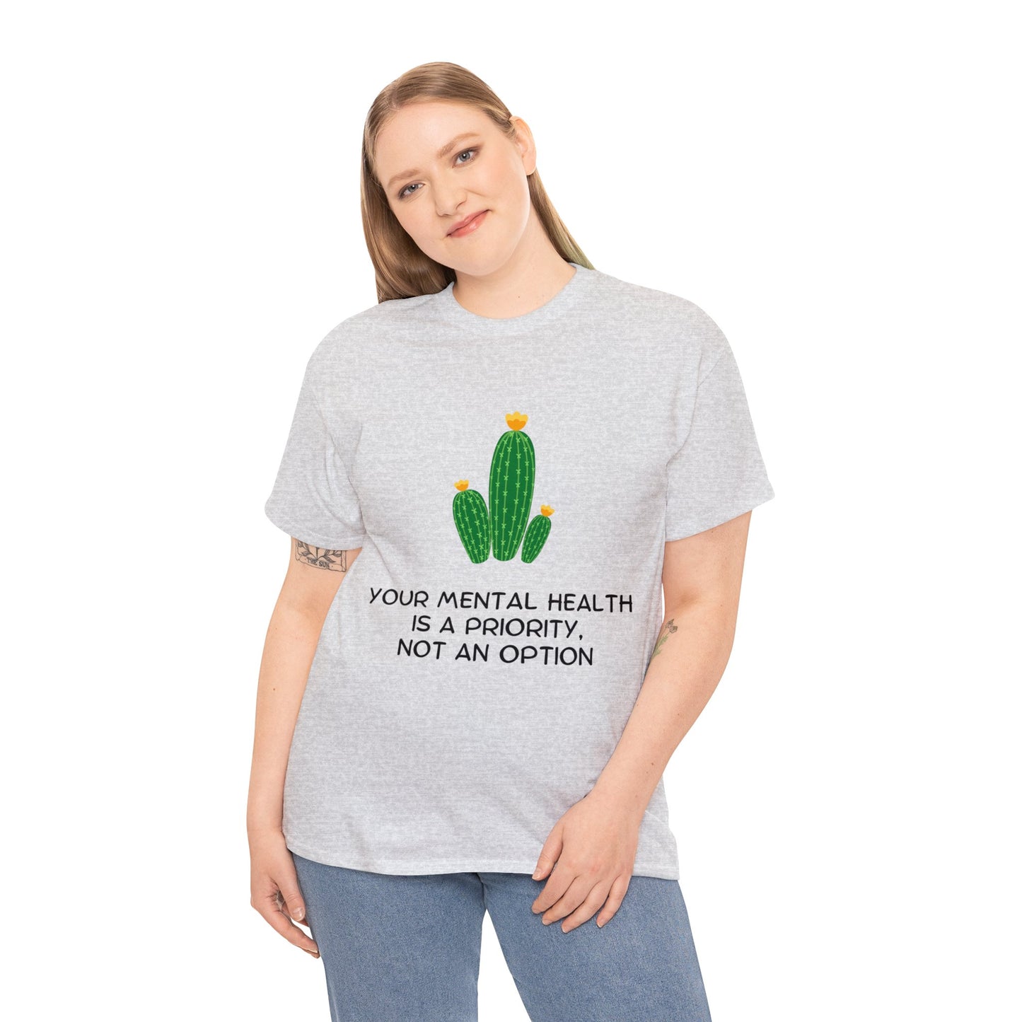 Unisex Heavy Cotton Tee - Your Mental Health is a Priority, Not an Option