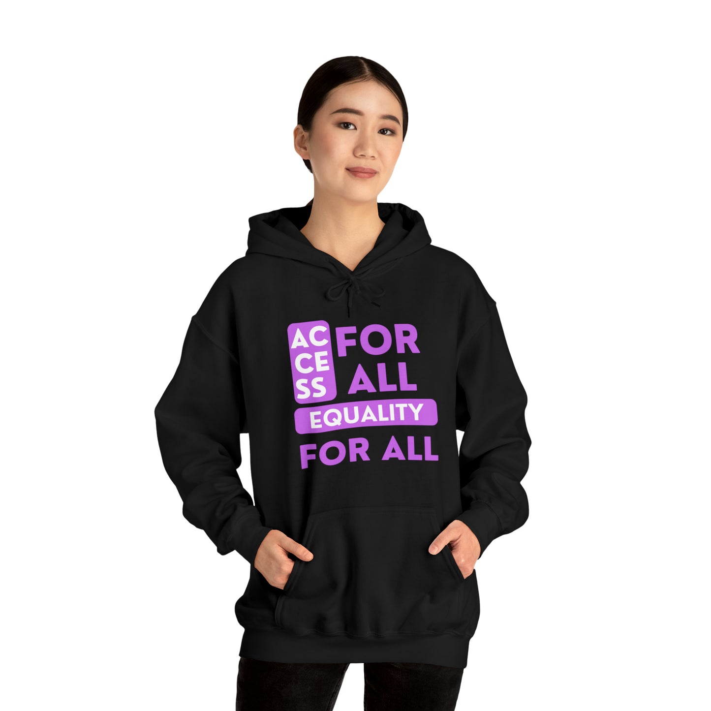 Unisex Heavy Hooded Sweatshirt - Access for All, Equality for All