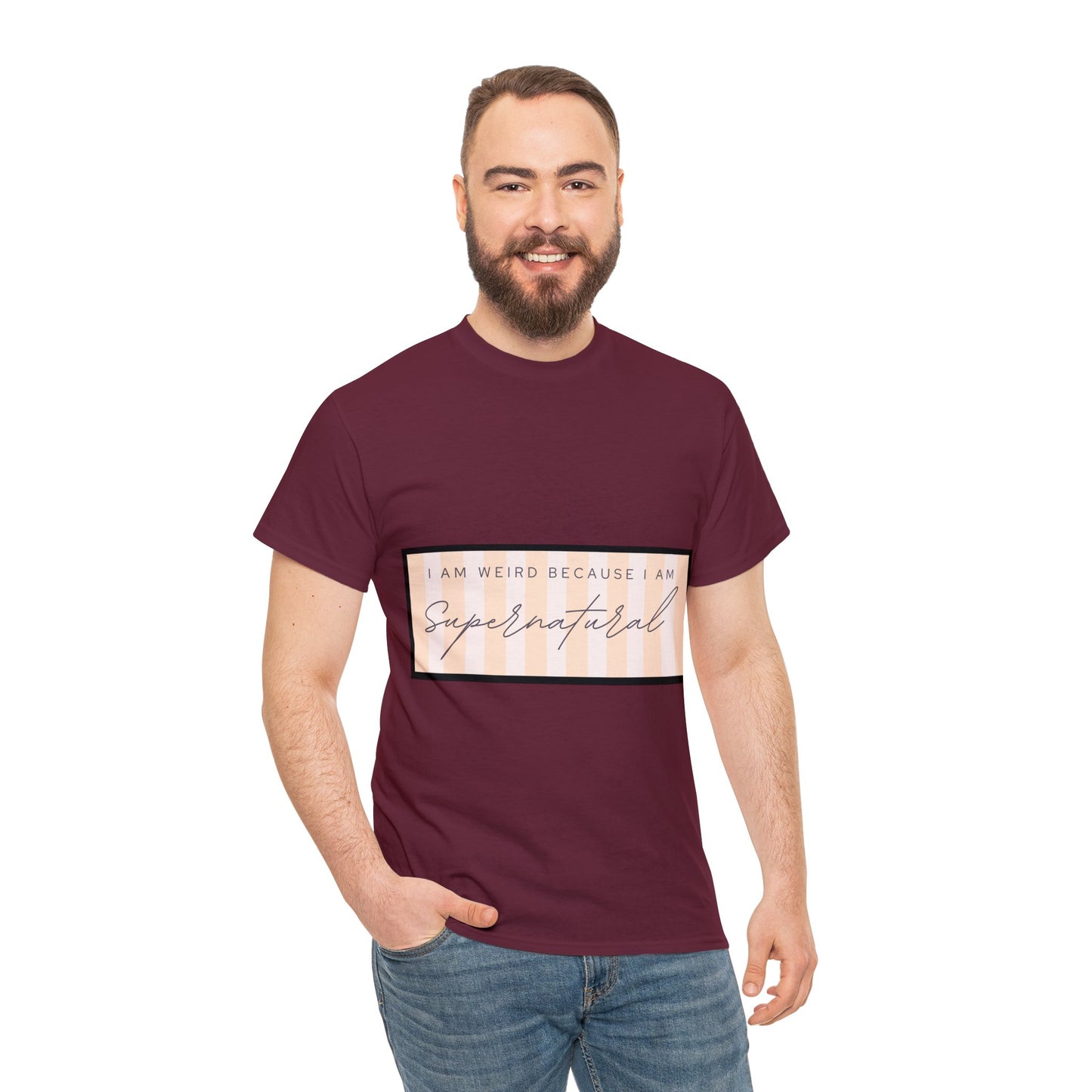Unisex Heavy Cotton Tee - I am weird because I am supernatural