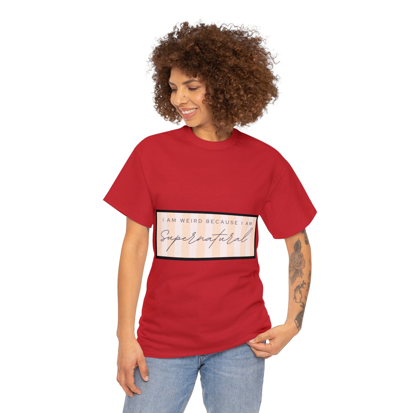 Unisex Heavy Cotton Tee - I am weird because I am supernatural
