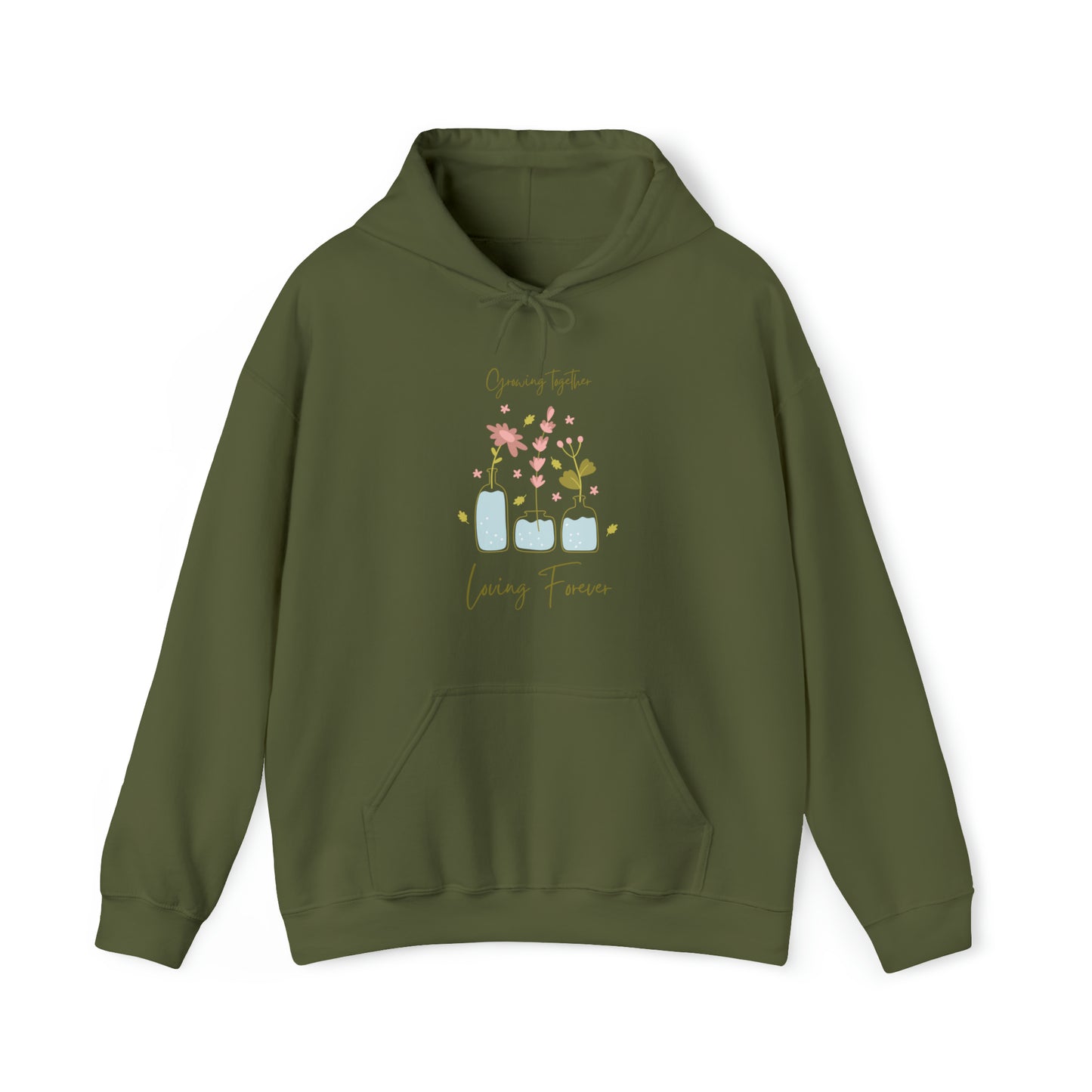 Unisex Hooded Sweatshirt - Growing Together, Loving Forever