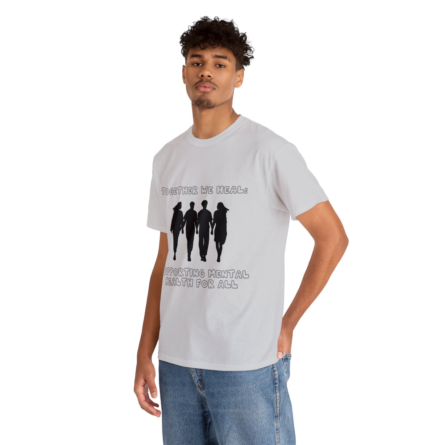 Unisex Heavy Cotton Tee - Together We Heal: Supporting Mental Health for All