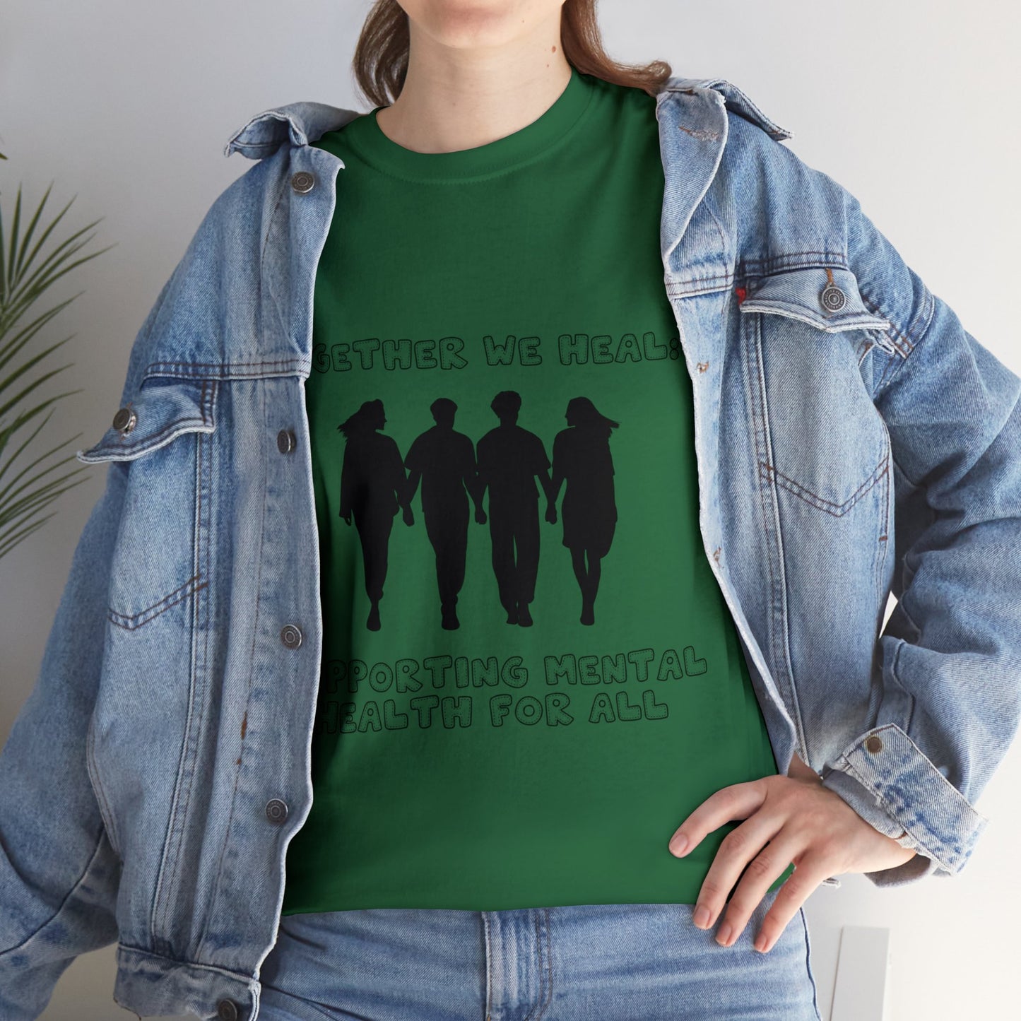 Unisex Heavy Cotton Tee - Together We Heal: Supporting Mental Health for All