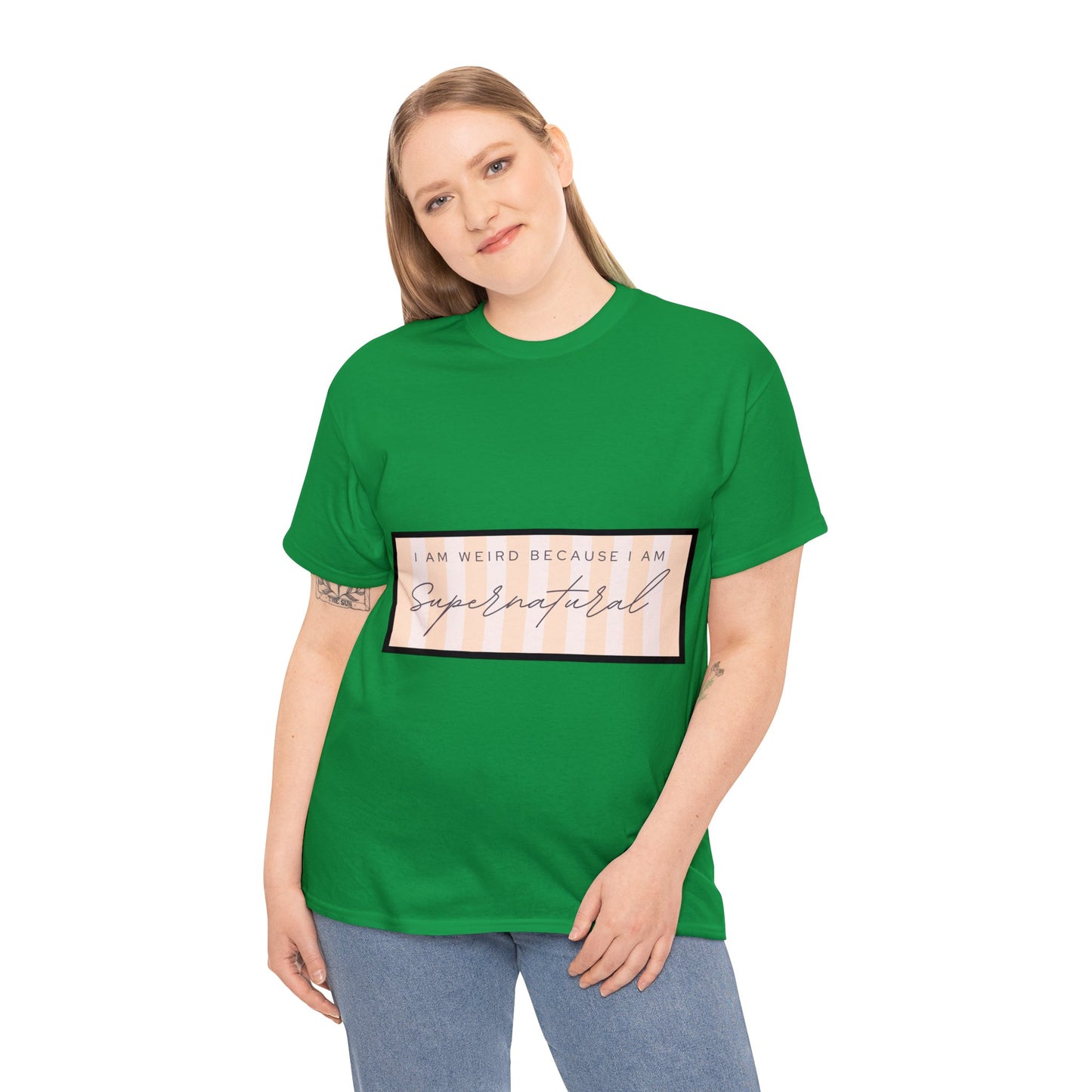 Unisex Heavy Cotton Tee - I am weird because I am supernatural
