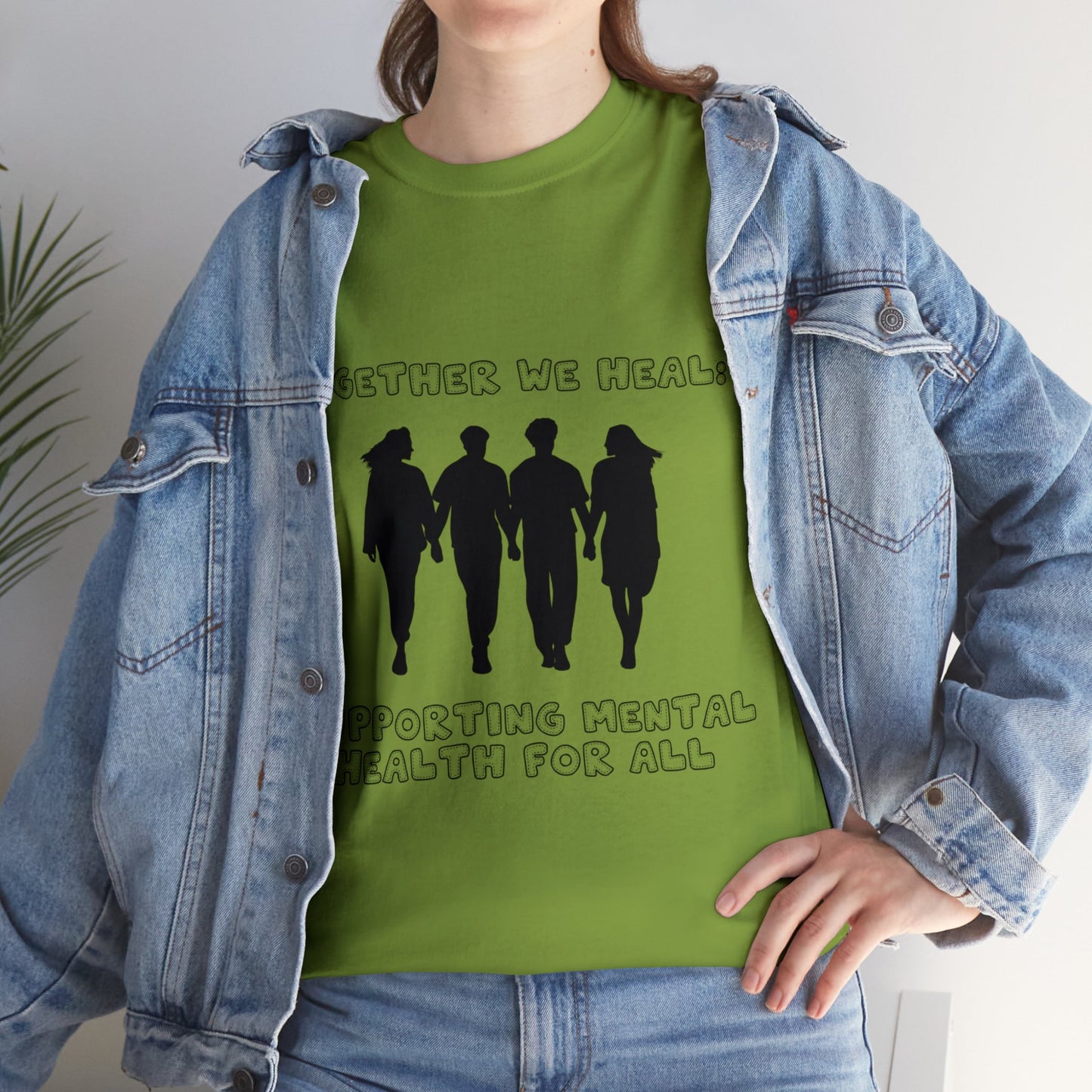 Unisex Heavy Cotton Tee - Together We Heal: Supporting Mental Health for All