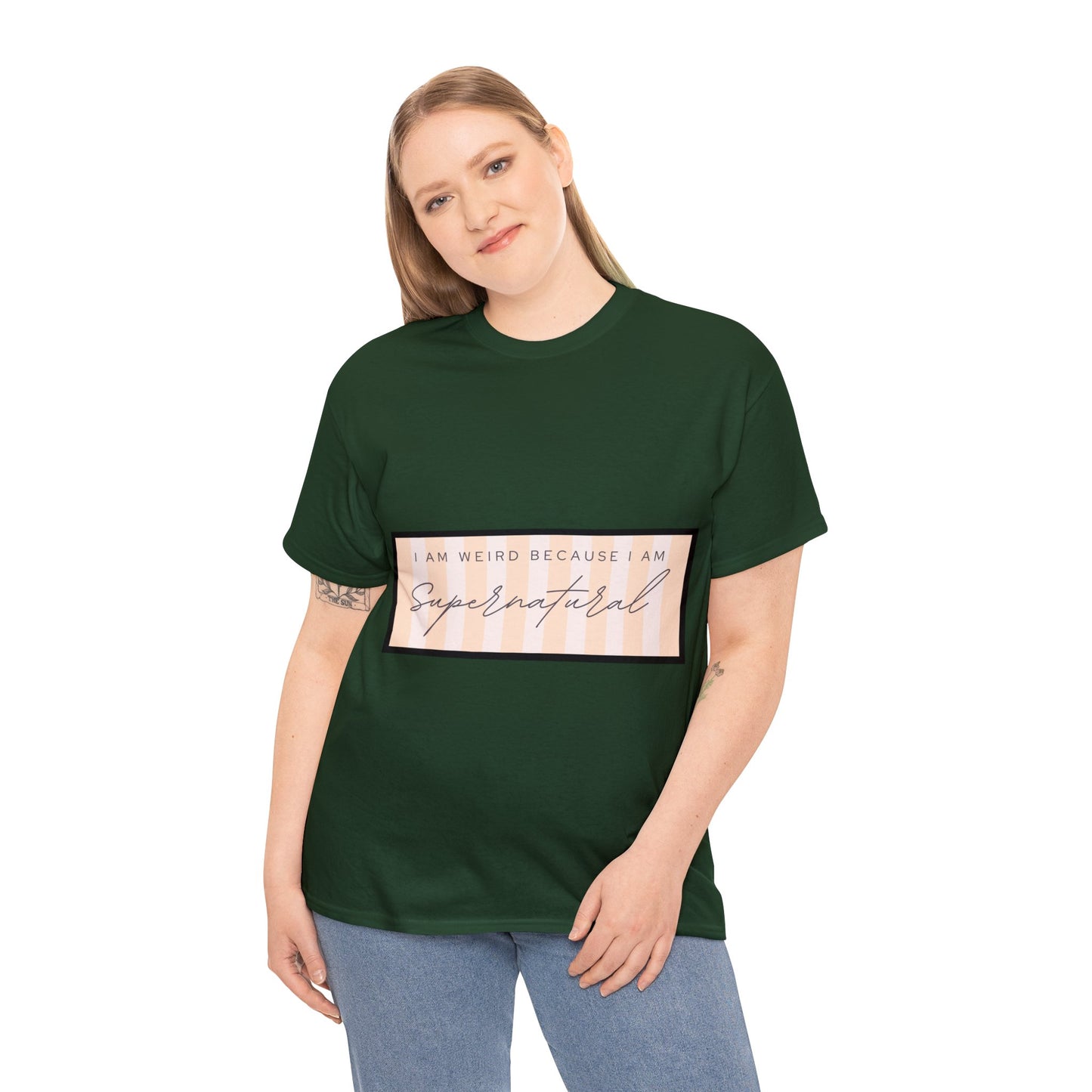 Unisex Heavy Cotton Tee - I am weird because I am supernatural