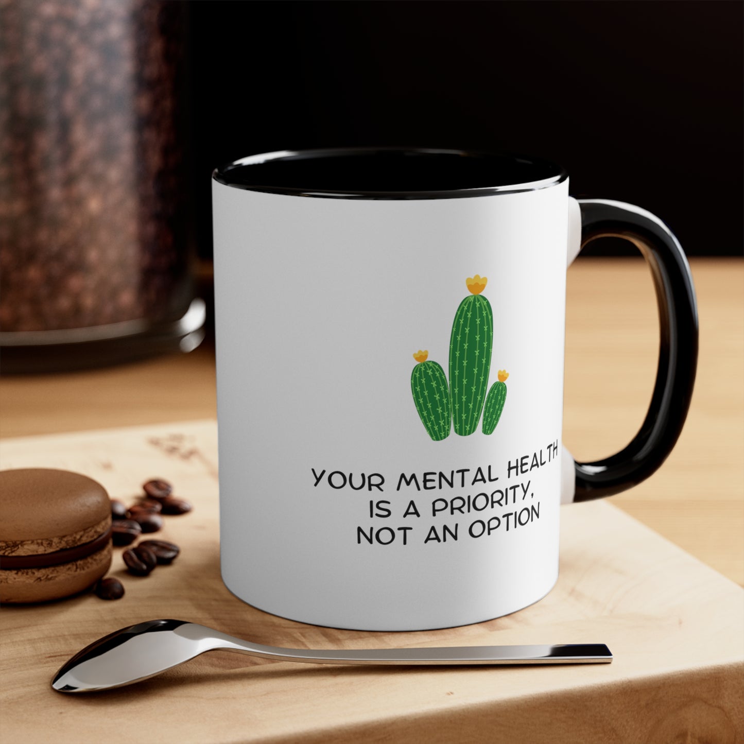 Accent Coffee Mug - Your Mental Health is a Priority, Not an Option