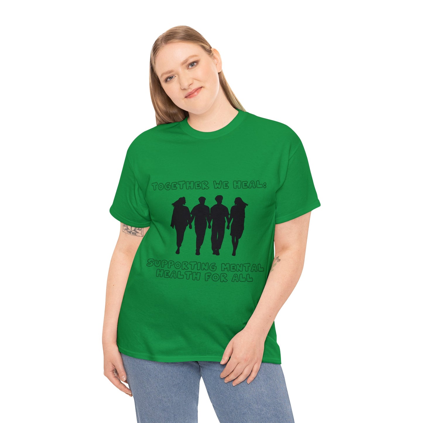 Unisex Heavy Cotton Tee - Together We Heal: Supporting Mental Health for All