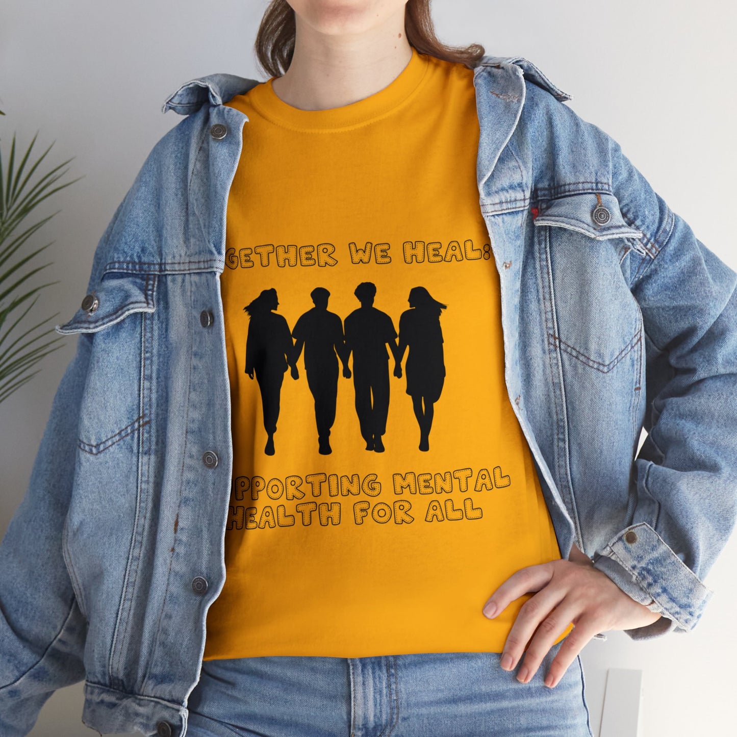 Unisex Heavy Cotton Tee - Together We Heal: Supporting Mental Health for All