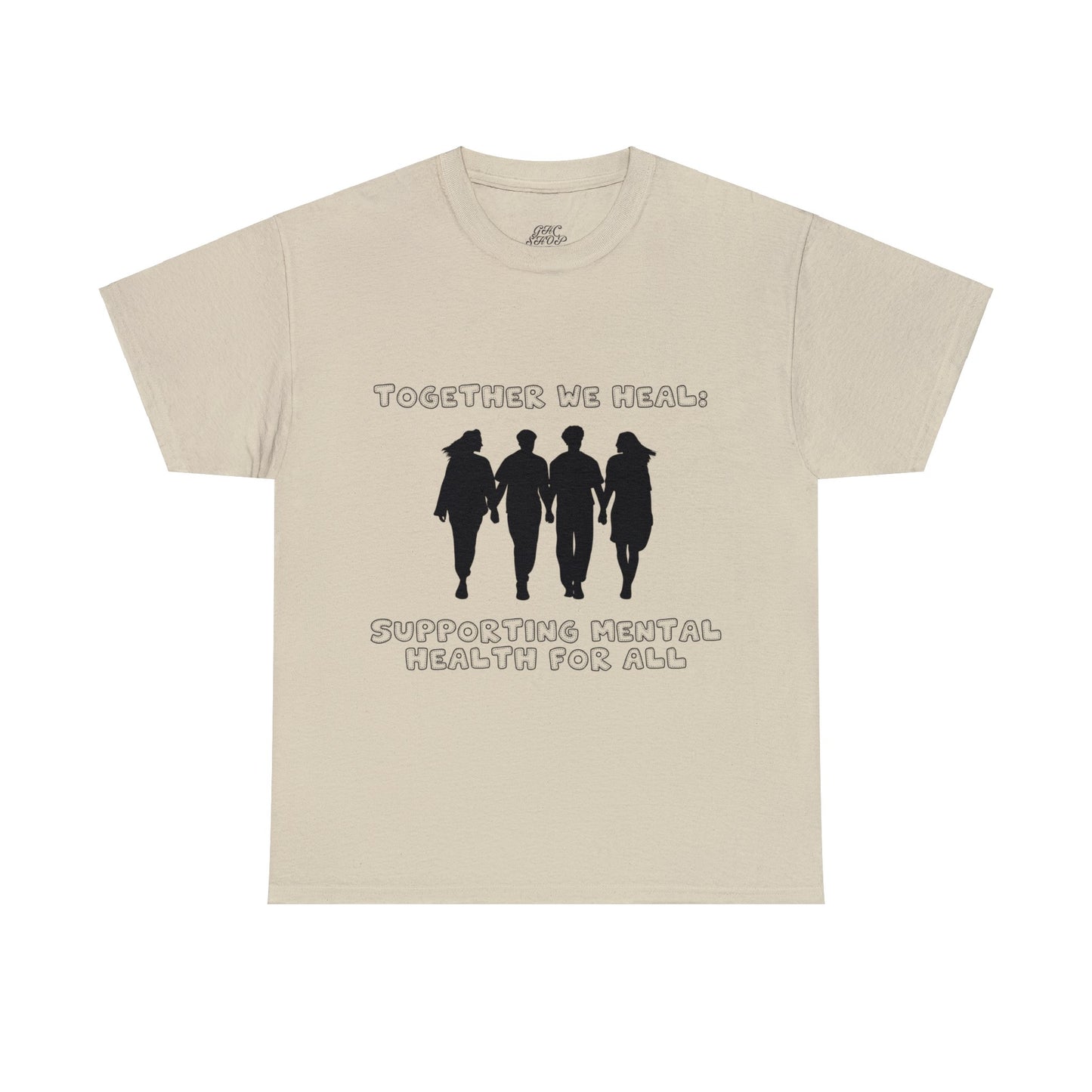 Unisex Heavy Cotton Tee - Together We Heal: Supporting Mental Health for All