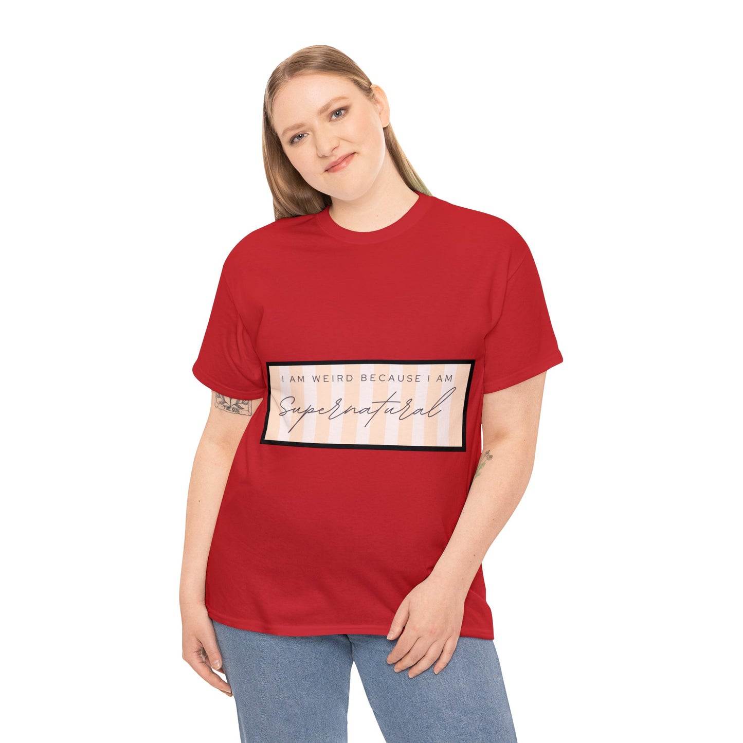 Unisex Heavy Cotton Tee - I am weird because I am supernatural