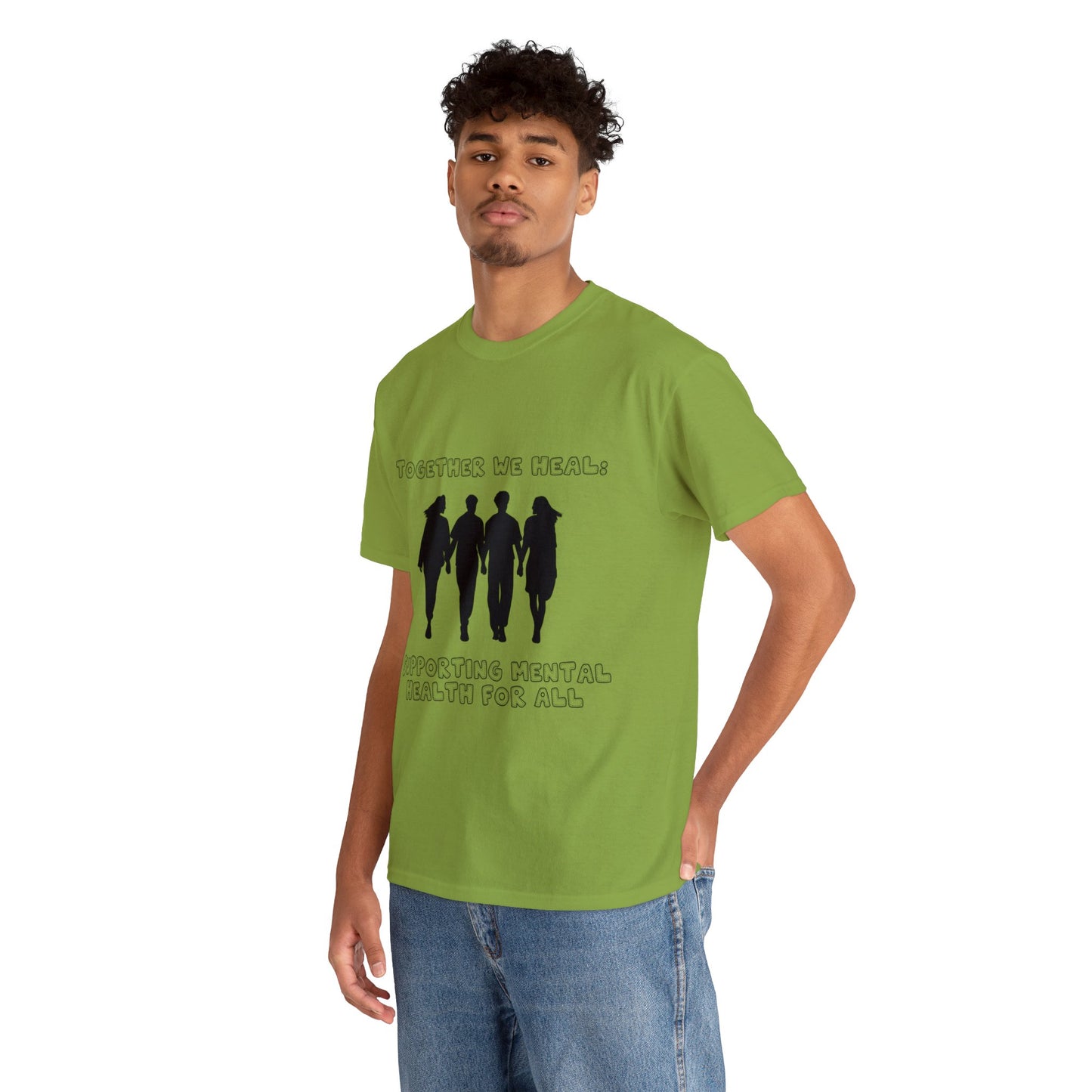 Unisex Heavy Cotton Tee - Together We Heal: Supporting Mental Health for All