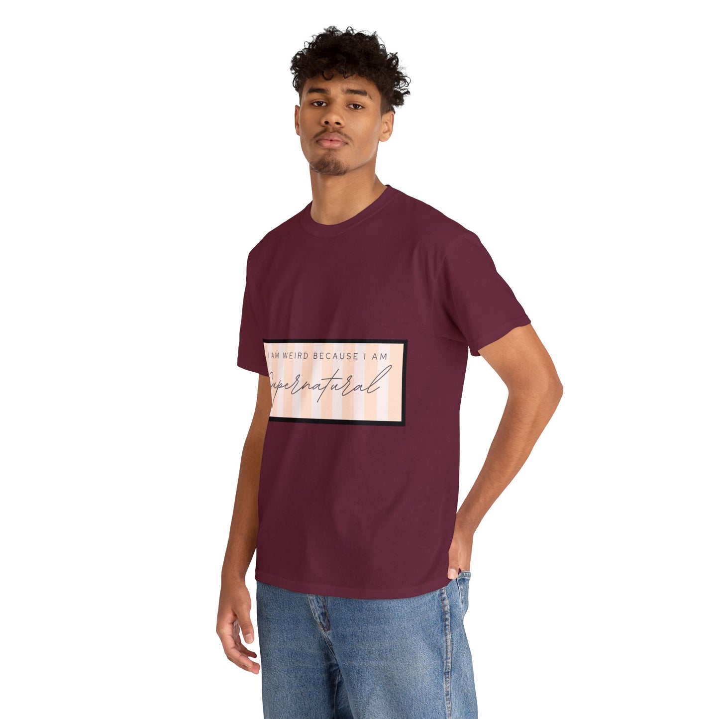 Unisex Heavy Cotton Tee - I am weird because I am supernatural