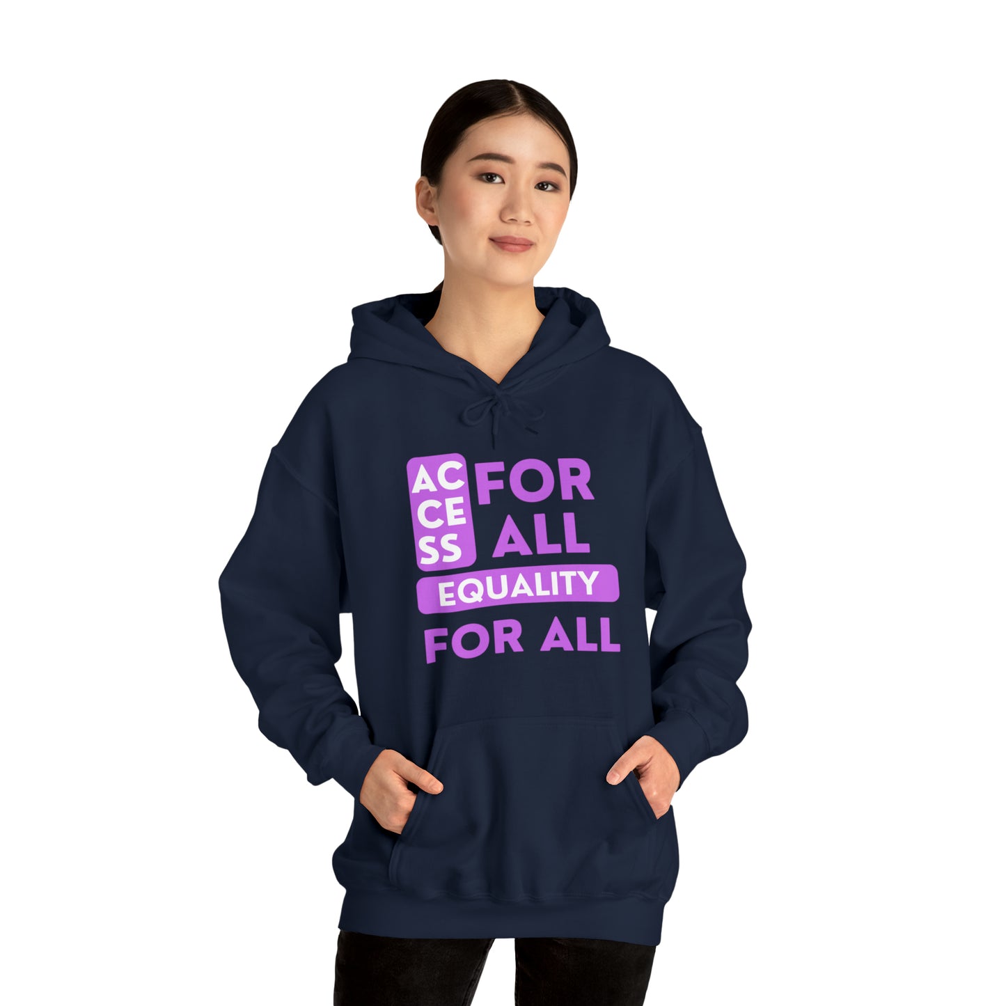 Unisex Heavy Hooded Sweatshirt - Access for All, Equality for All