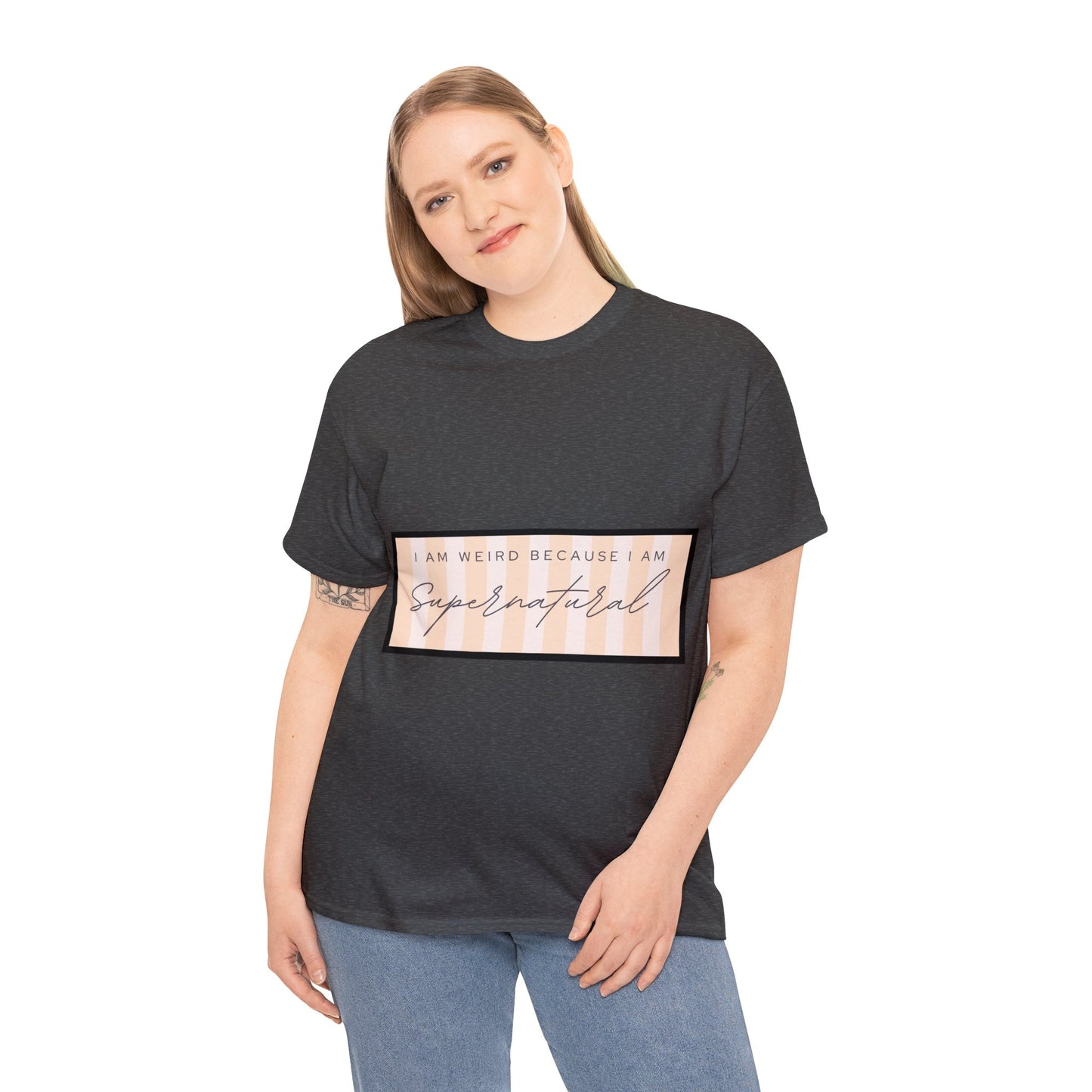 Unisex Heavy Cotton Tee - I am weird because I am supernatural