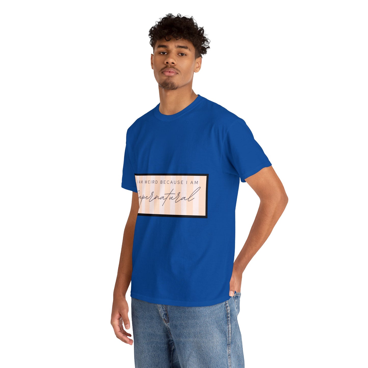 Unisex Heavy Cotton Tee - I am weird because I am supernatural