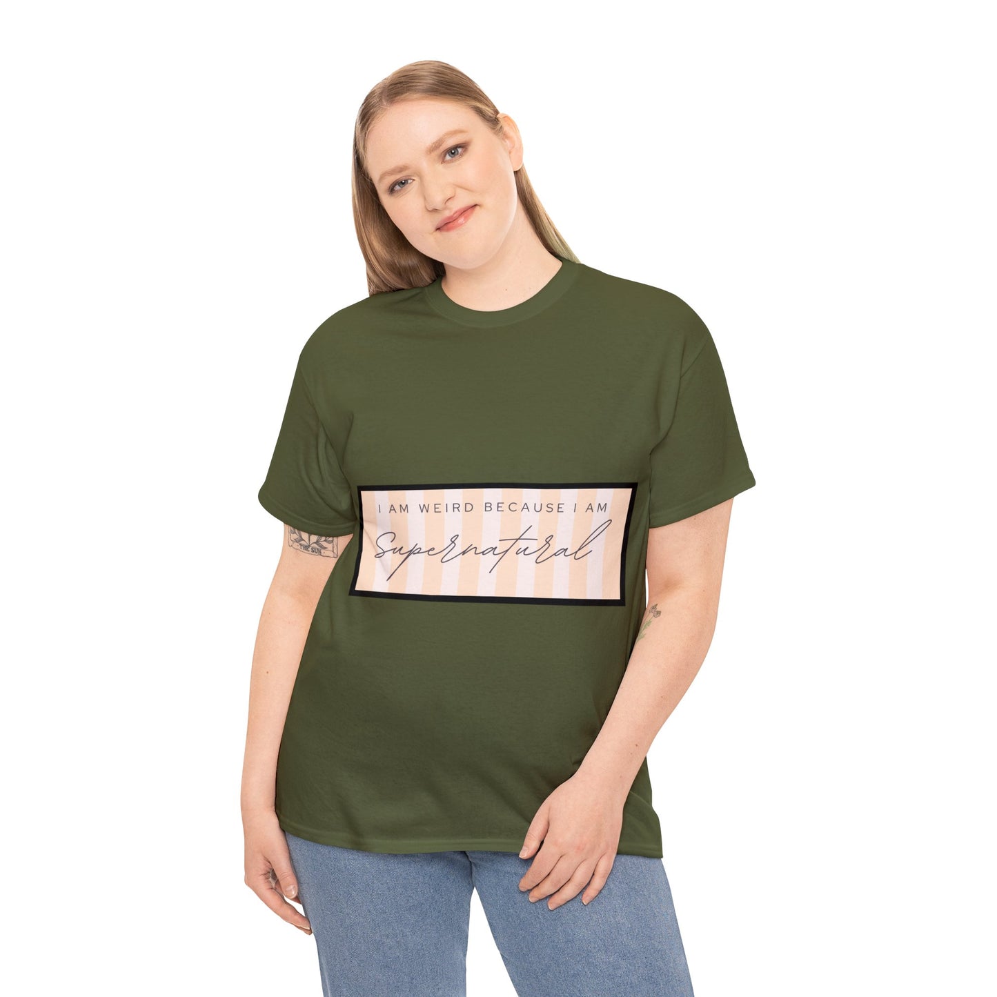 Unisex Heavy Cotton Tee - I am weird because I am supernatural