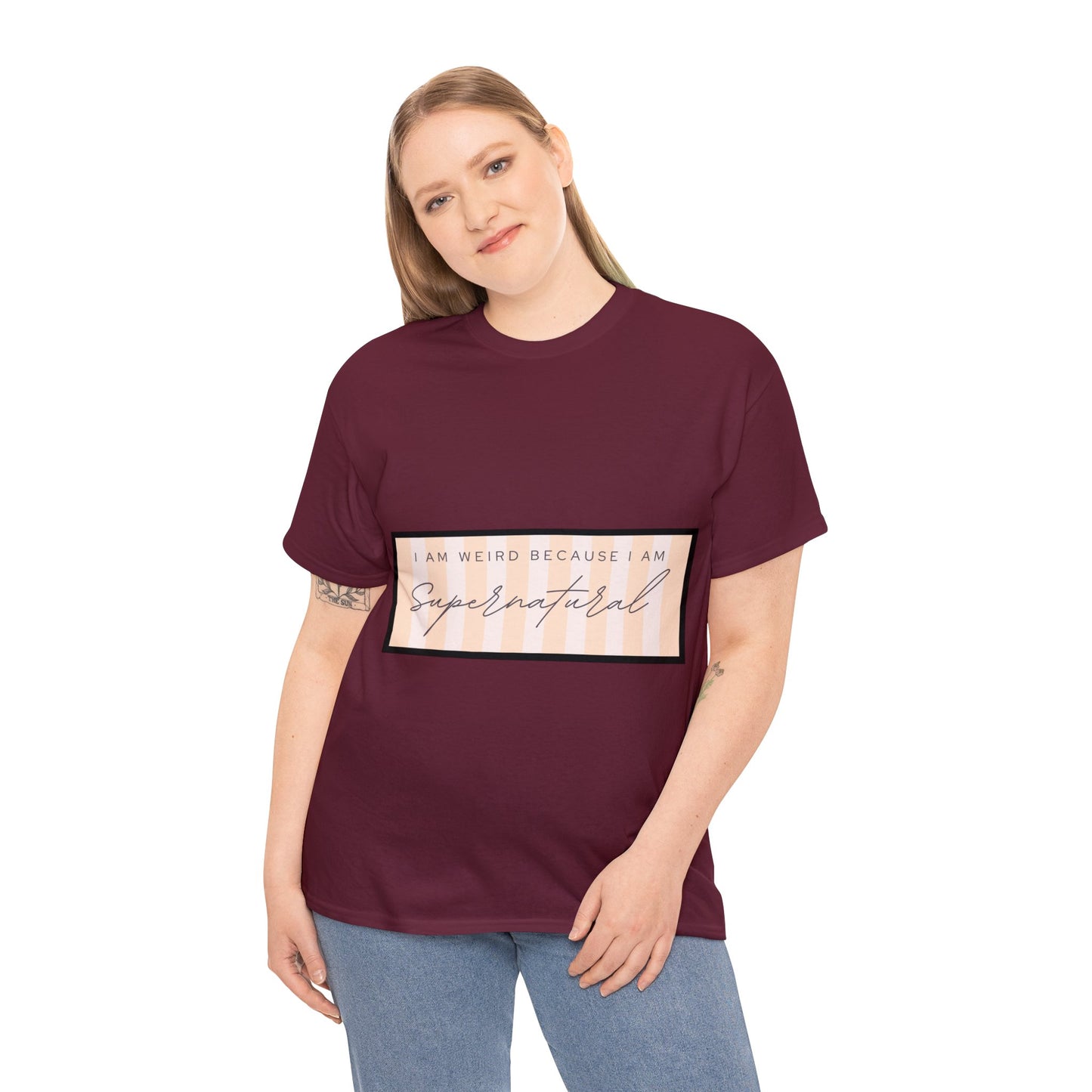 Unisex Heavy Cotton Tee - I am weird because I am supernatural