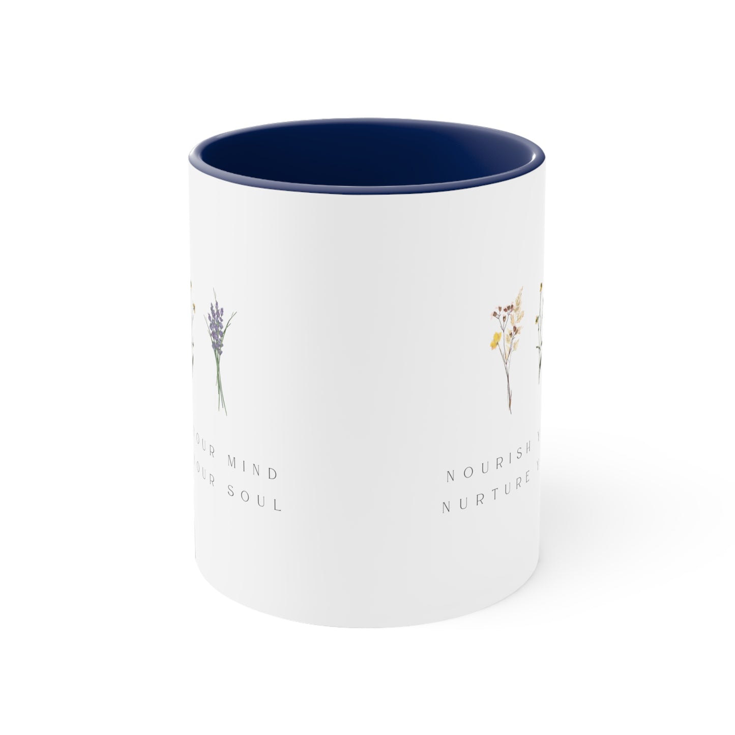 Accent Coffee Mug - Nourish Your Mind, Nurture Your Soul