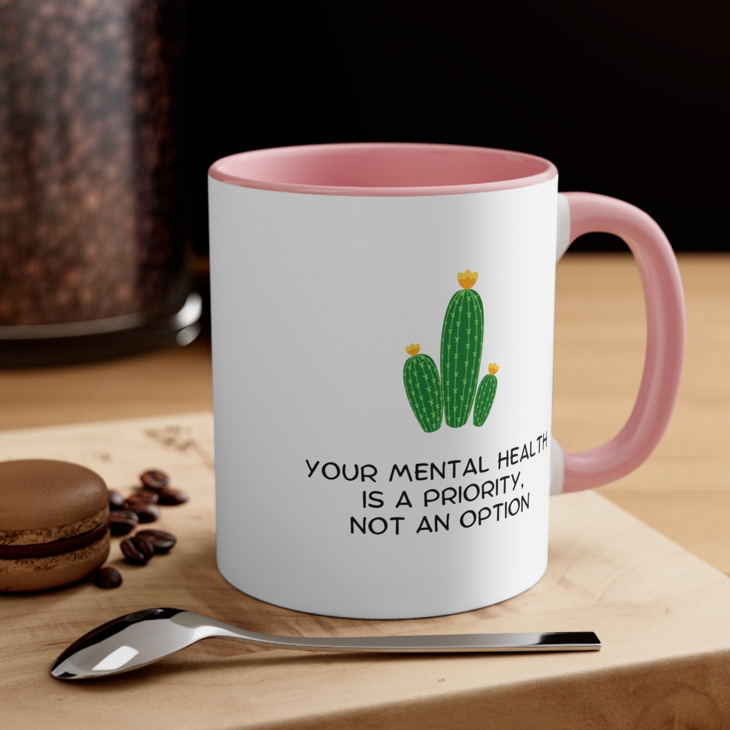 Accent Coffee Mug - Your Mental Health is a Priority, Not an Option
