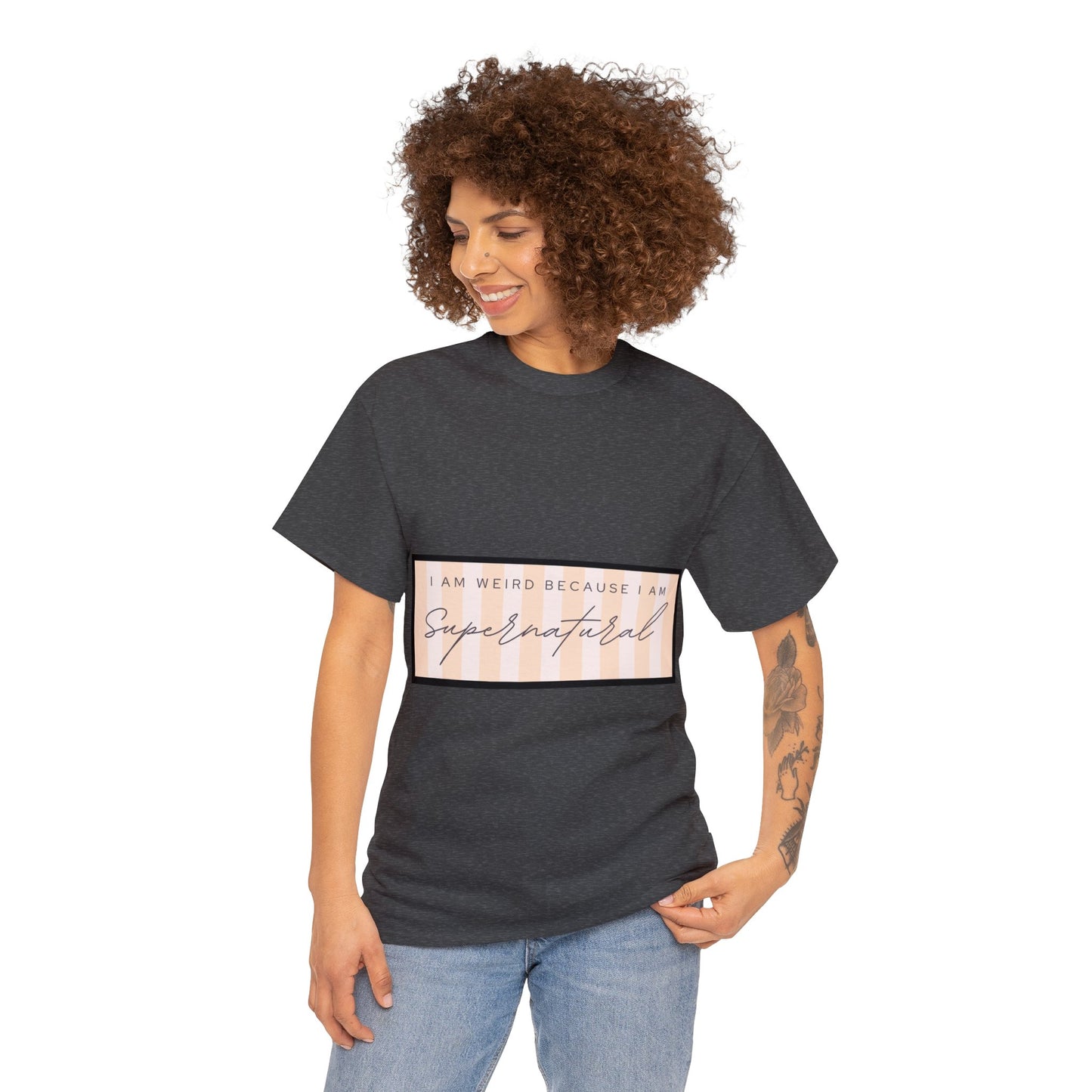 Unisex Heavy Cotton Tee - I am weird because I am supernatural