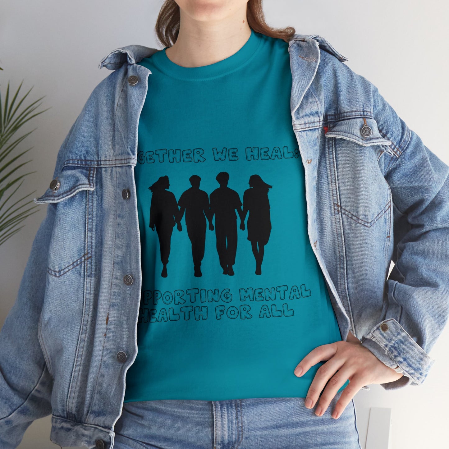 Unisex Heavy Cotton Tee - Together We Heal: Supporting Mental Health for All