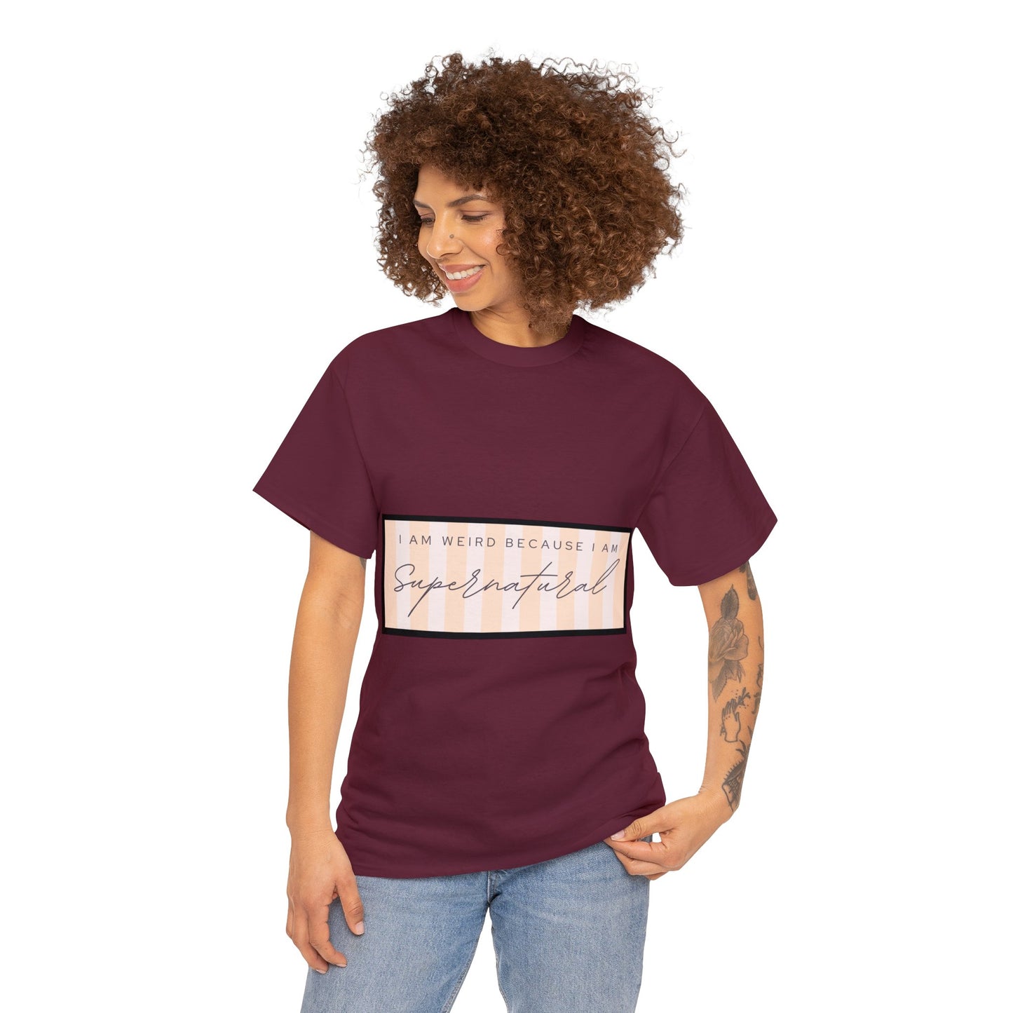 Unisex Heavy Cotton Tee - I am weird because I am supernatural