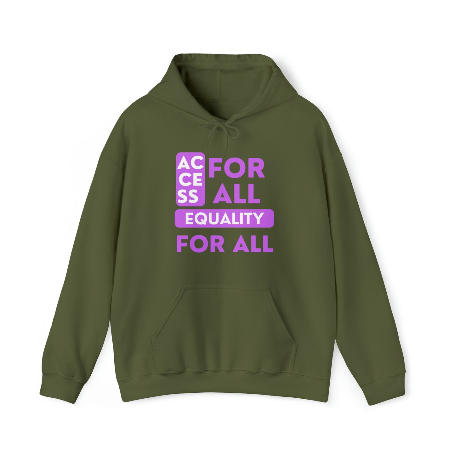 Unisex Heavy Hooded Sweatshirt - Access for All, Equality for All