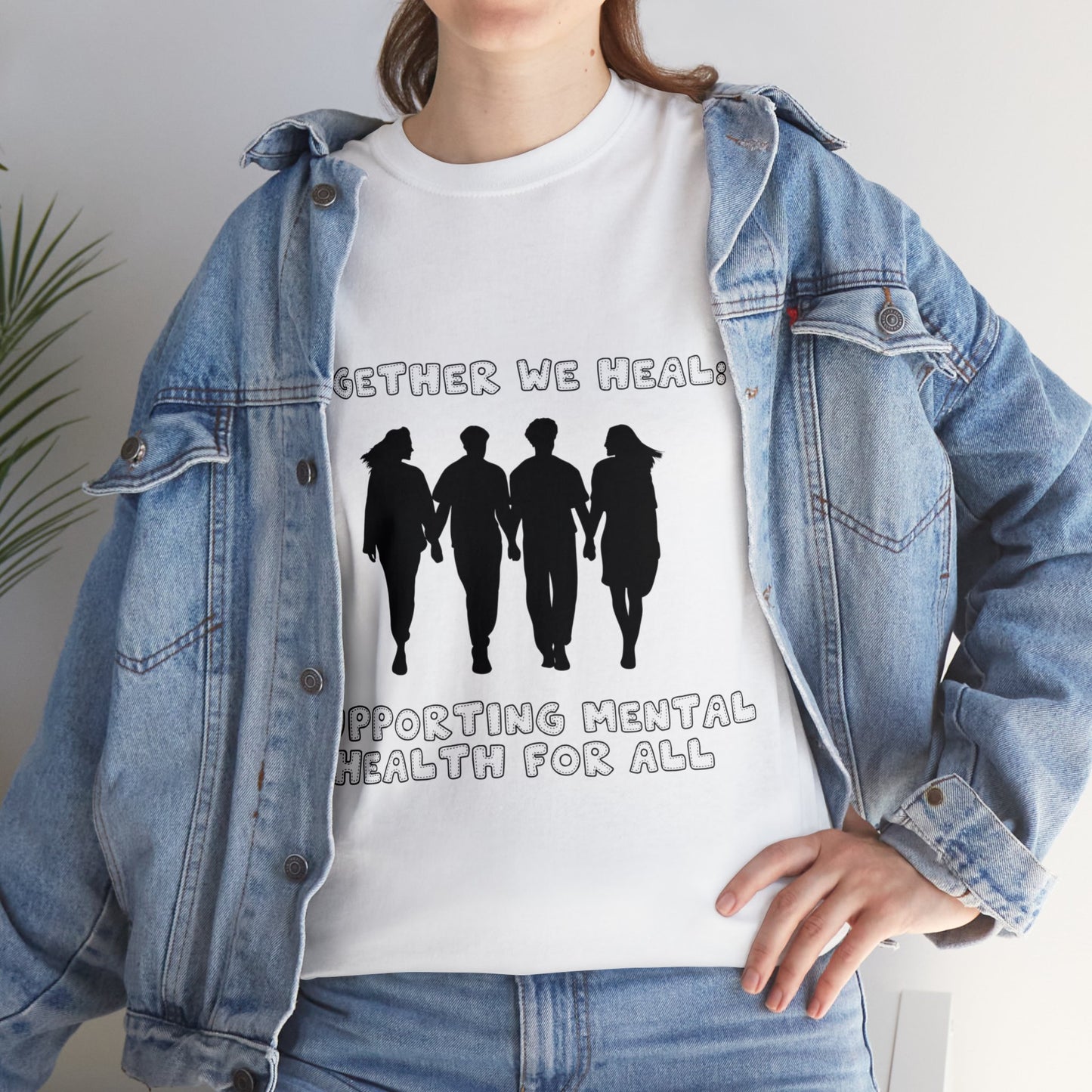 Unisex Heavy Cotton Tee - Together We Heal: Supporting Mental Health for All