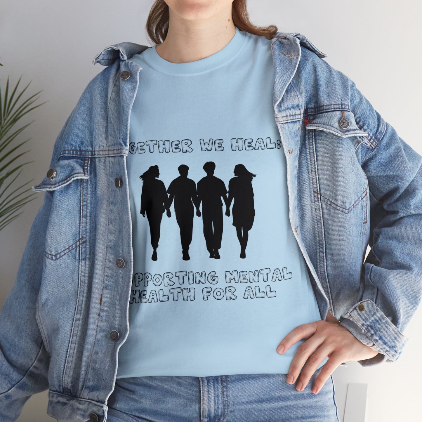 Unisex Heavy Cotton Tee - Together We Heal: Supporting Mental Health for All