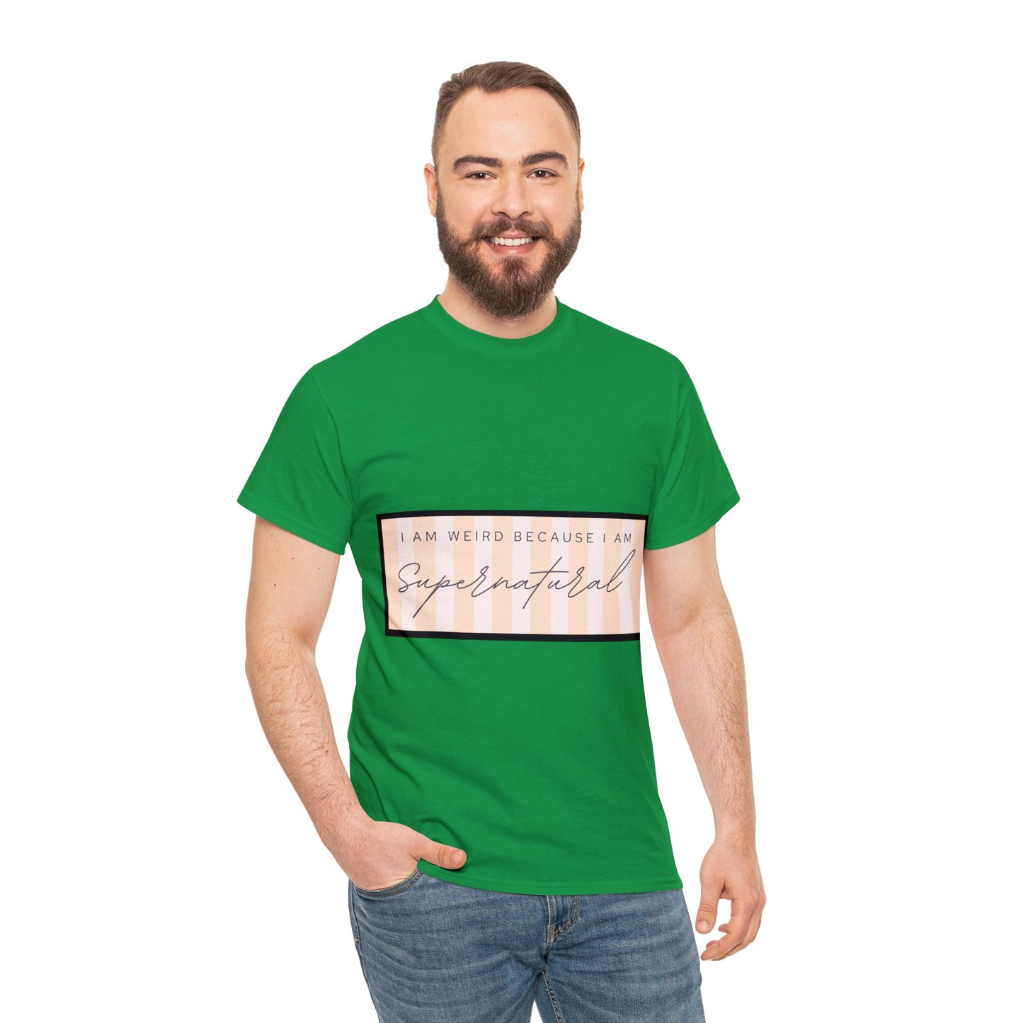 Unisex Heavy Cotton Tee - I am weird because I am supernatural