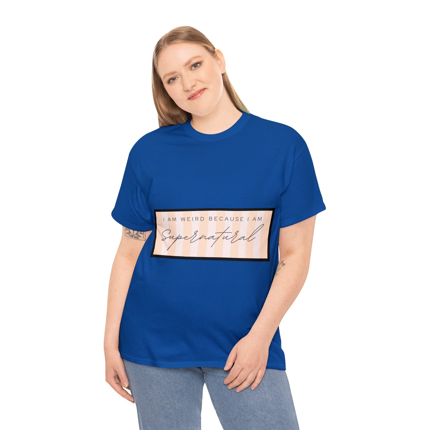 Unisex Heavy Cotton Tee - I am weird because I am supernatural