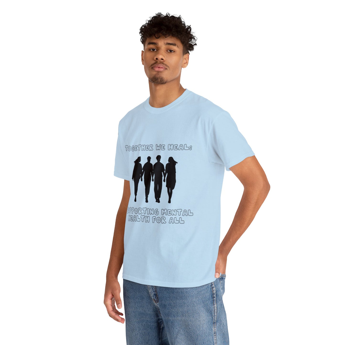 Unisex Heavy Cotton Tee - Together We Heal: Supporting Mental Health for All