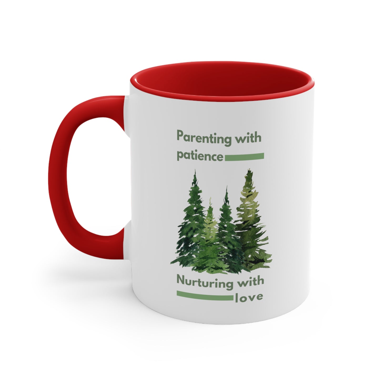 Accent Coffee Mug - Parenting with Patience, Nurturing with Love