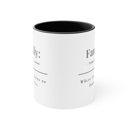 Accent Coffee Mug - Family: Where Love Knows No Boundaries