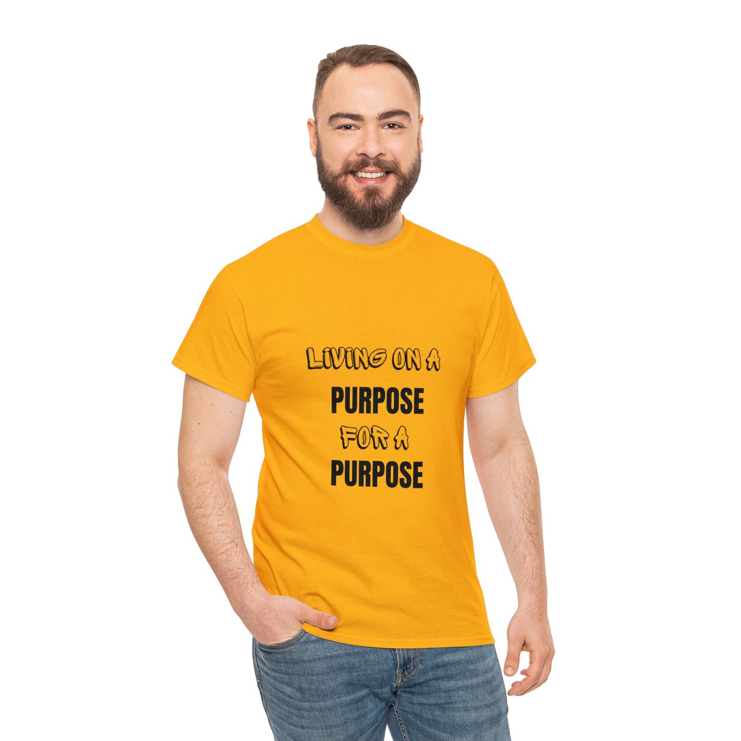 Unisex Heavy Cotton Tee - Living on purpose for a purpose