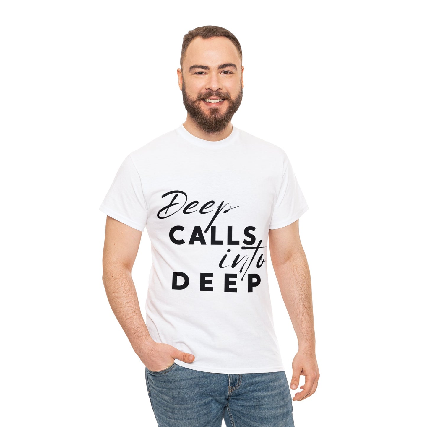 Unisex Heavy Cotton Tee - Deep calls into deep