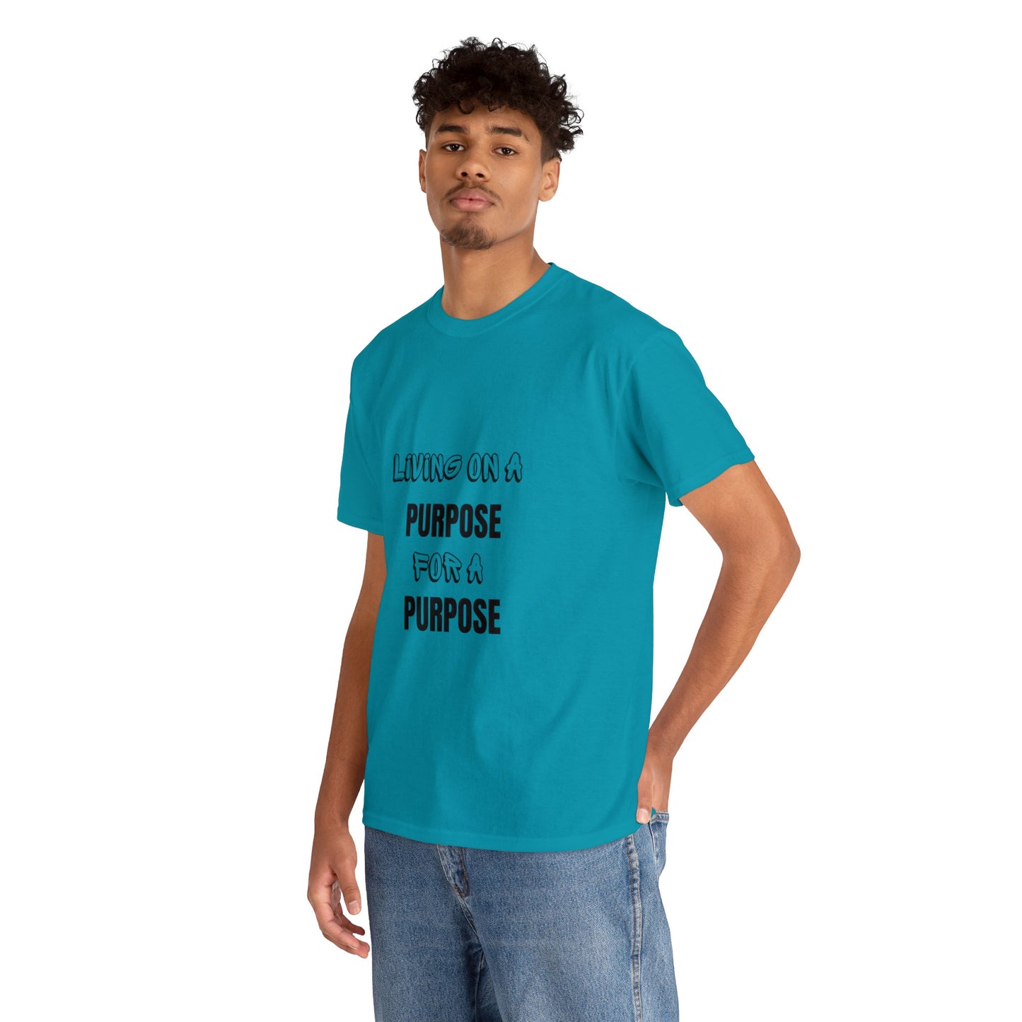 Unisex Heavy Cotton Tee - Living on purpose for a purpose