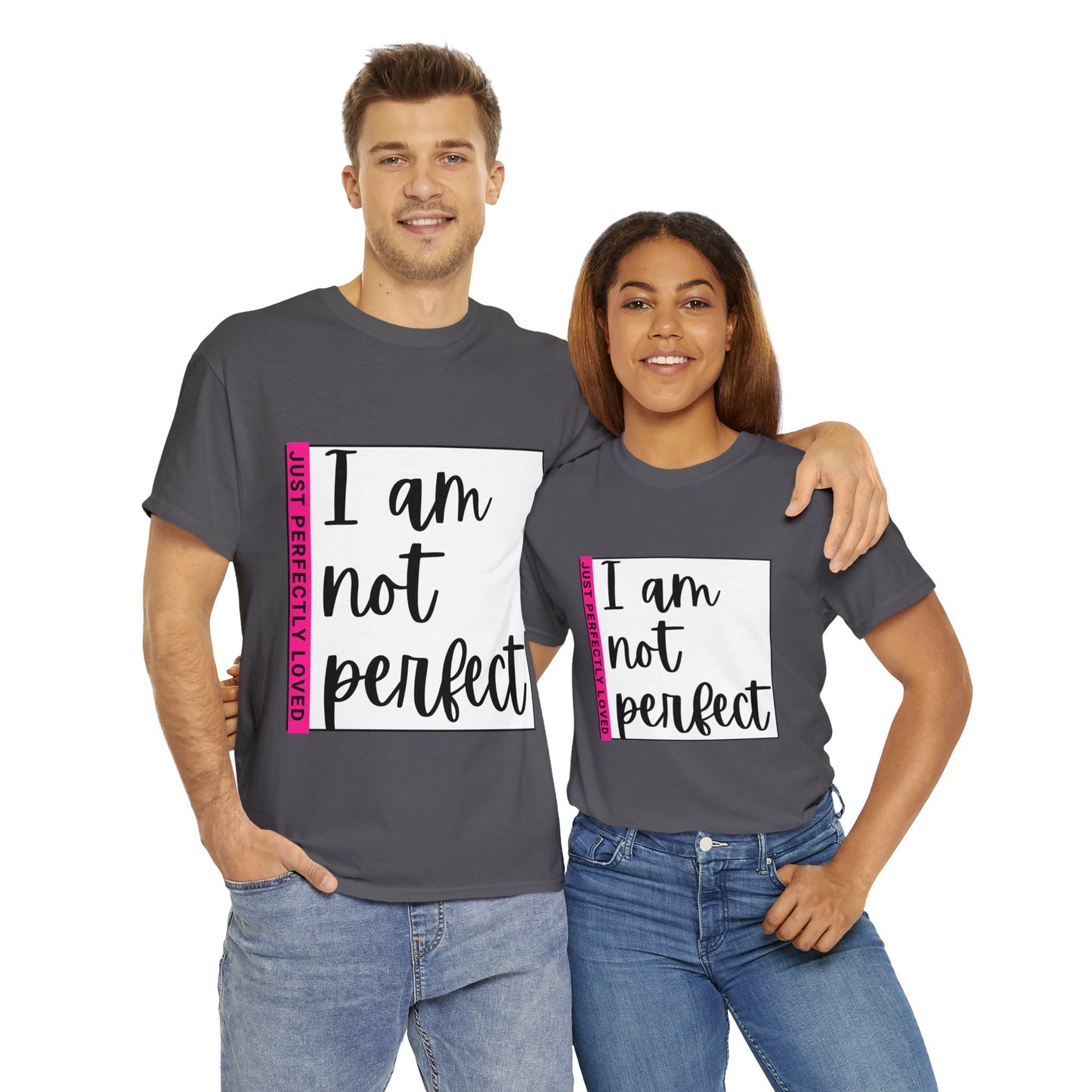 Unisex Heavy Cotton Tee - I am not perfect, just perfectly loved