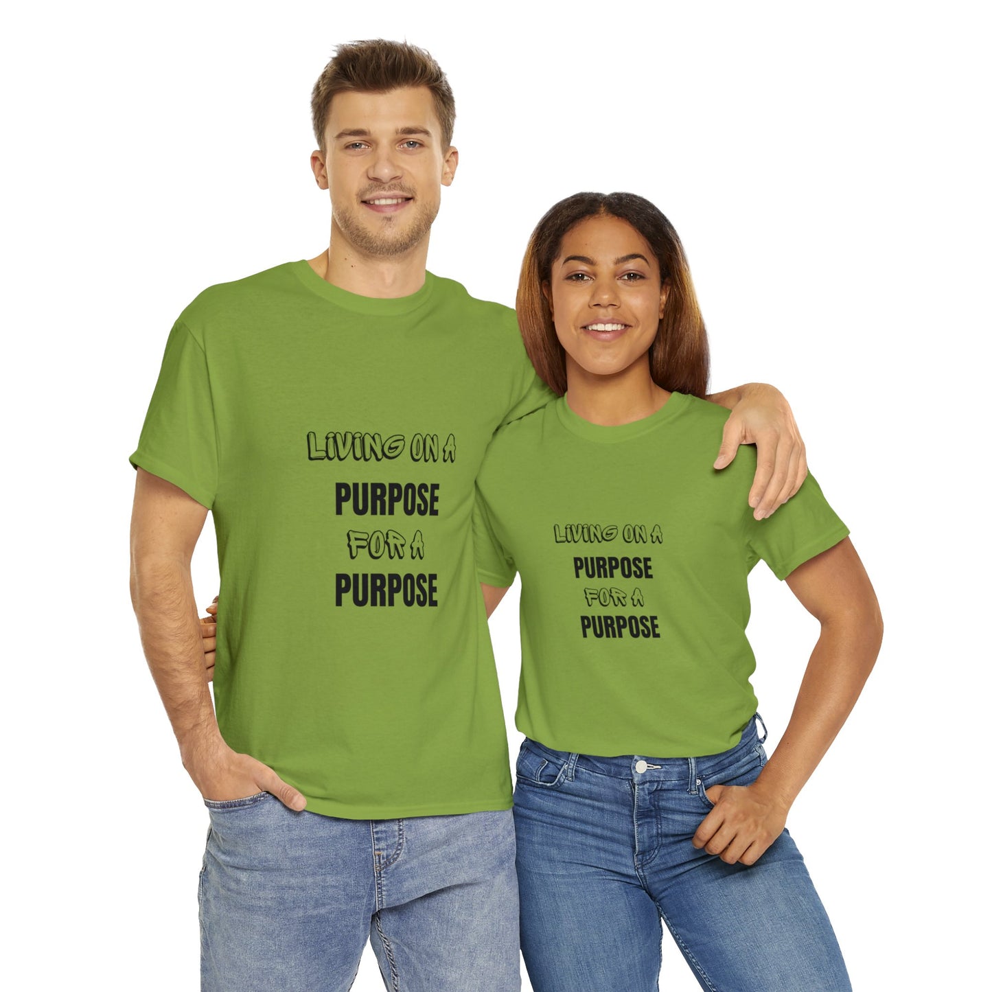 Unisex Heavy Cotton Tee - Living on purpose for a purpose