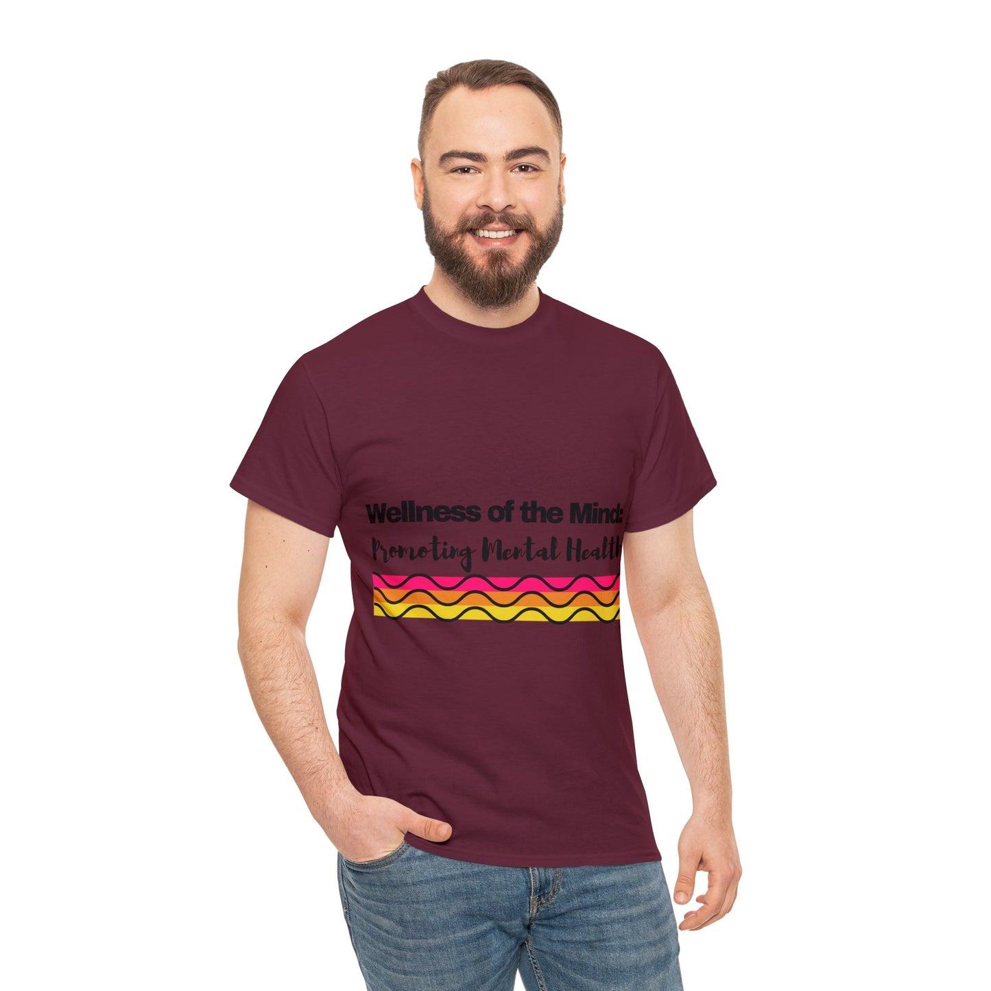 Unisex Heavy Cotton Tee - Wellness of the Mind: Promoting Mental Health