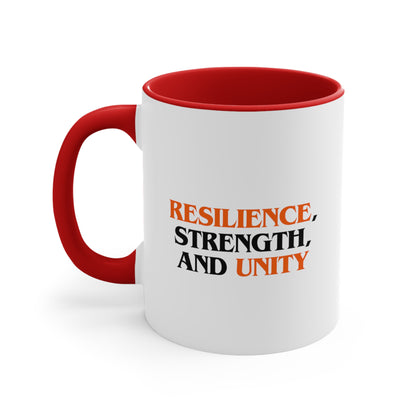 Accent Coffee Mug - Resilience, Strength, and Unity