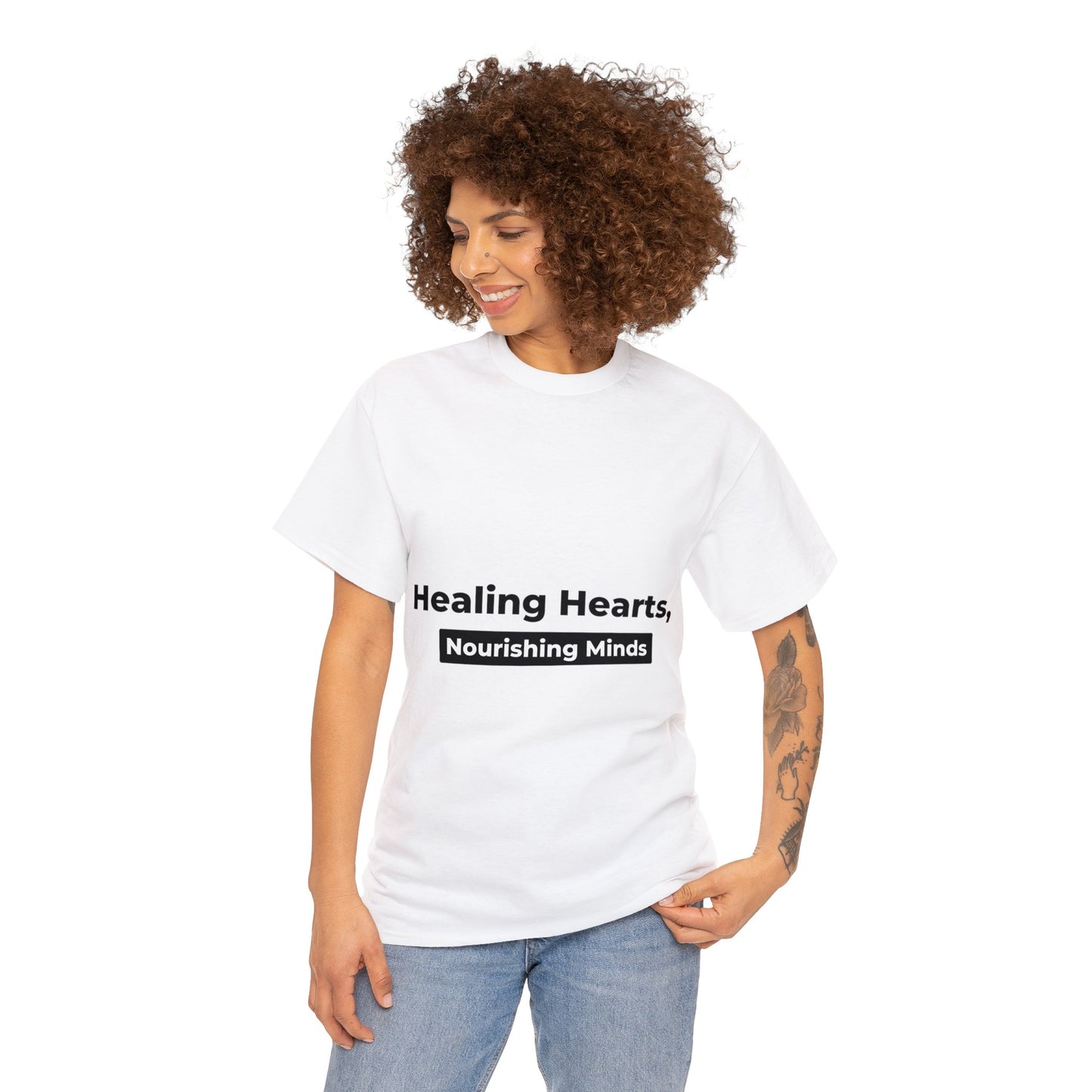 Unisex Heavy Cotton Tee - Healing Hearts, Nourishing Minds