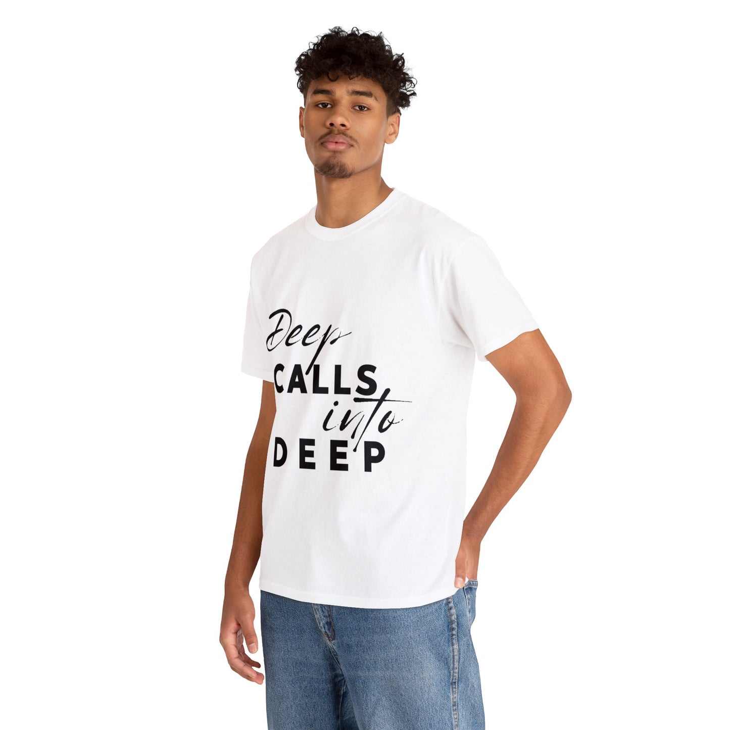 Unisex Heavy Cotton Tee - Deep calls into deep