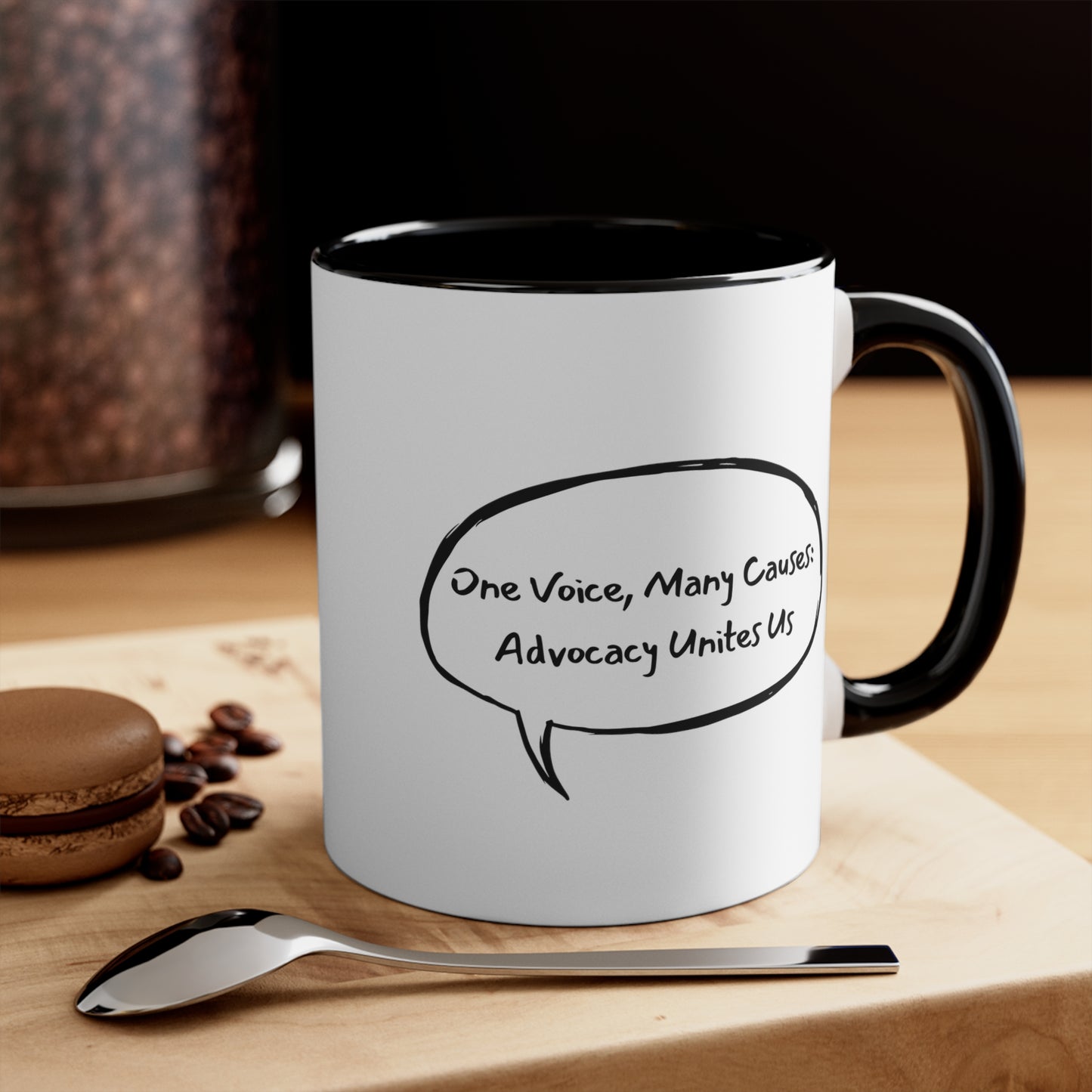 Accent Coffee Mug - One Voice, Many Causes: Advocacy Unites Us