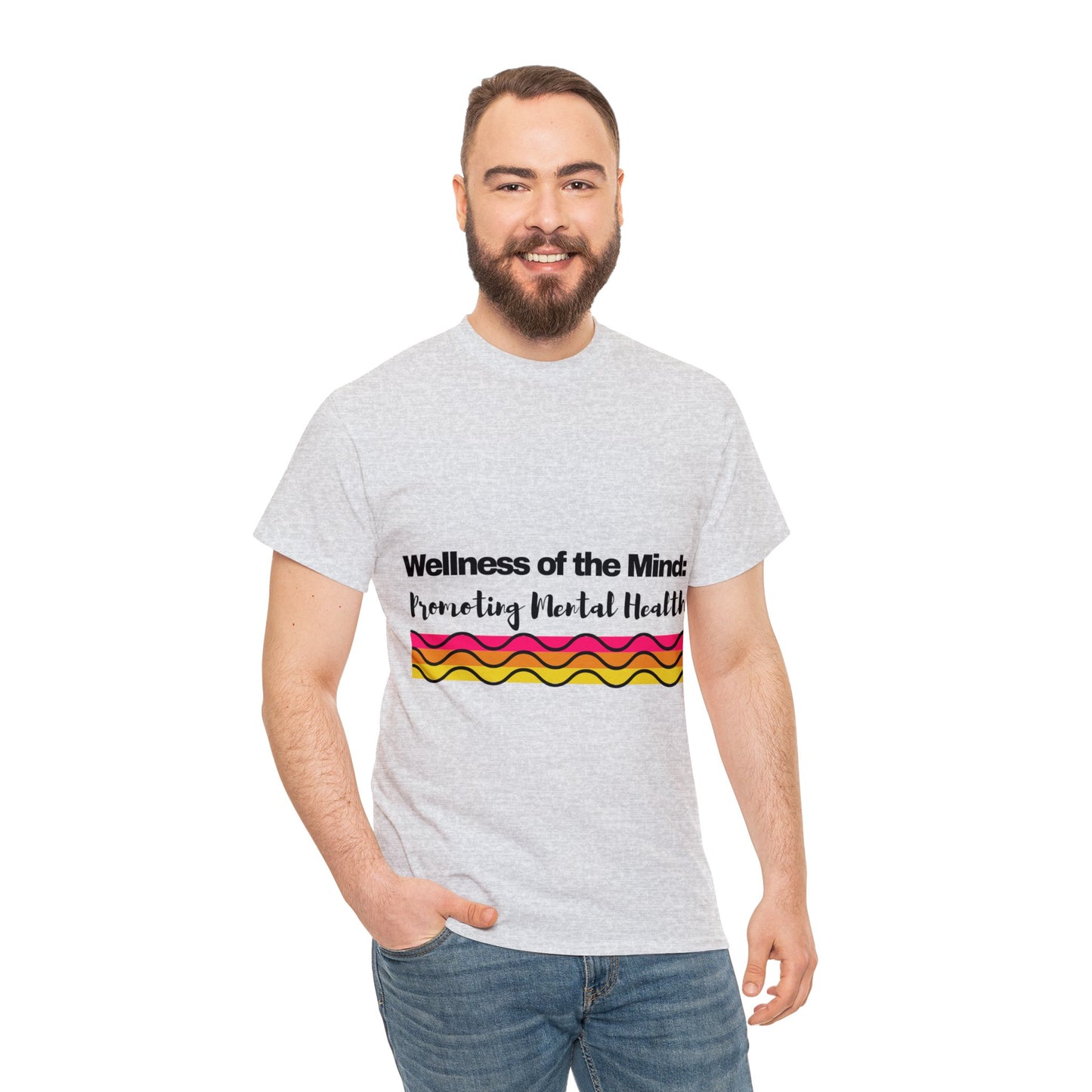 Unisex Heavy Cotton Tee - Wellness of the Mind: Promoting Mental Health