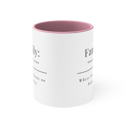 Accent Coffee Mug - Family: Where Love Knows No Boundaries