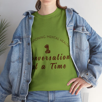 Unisex Heavy Cotton Tee - Championing Mental Health, One Conversation at a Time